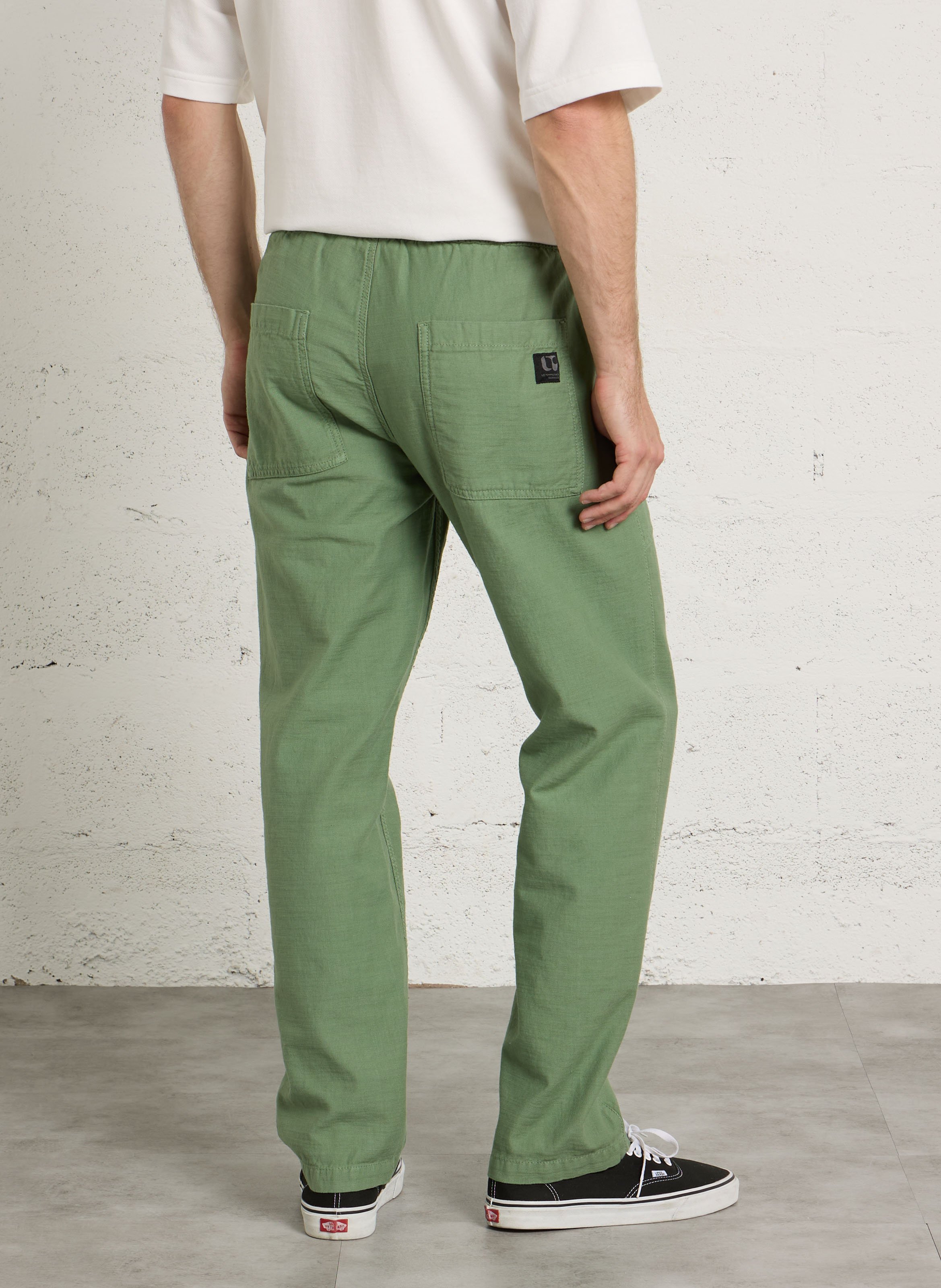 Slim-fit cotton cargo pants LE TEMPS DES CERISES Green