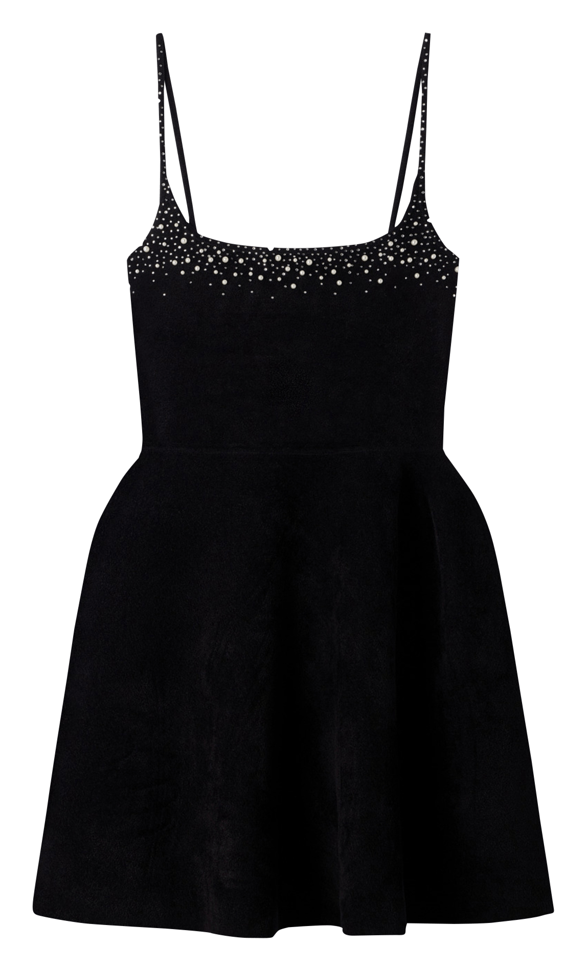 Robe évasée en velours à strass SANDRO Noir