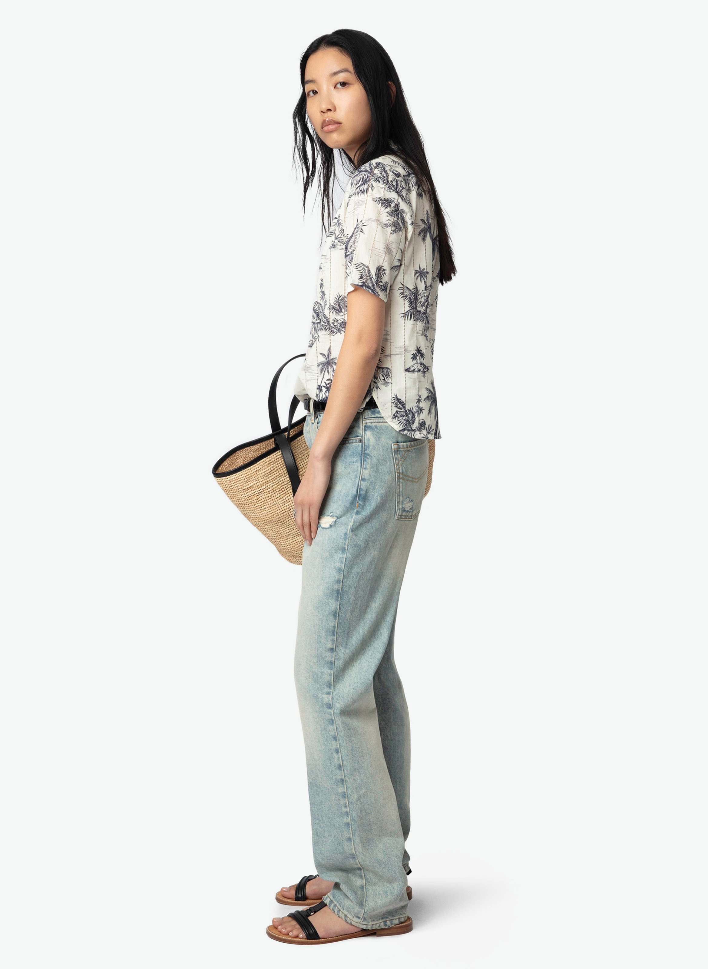 Blouse col rond en coton ZADIG&VOLTAIRE Blanc