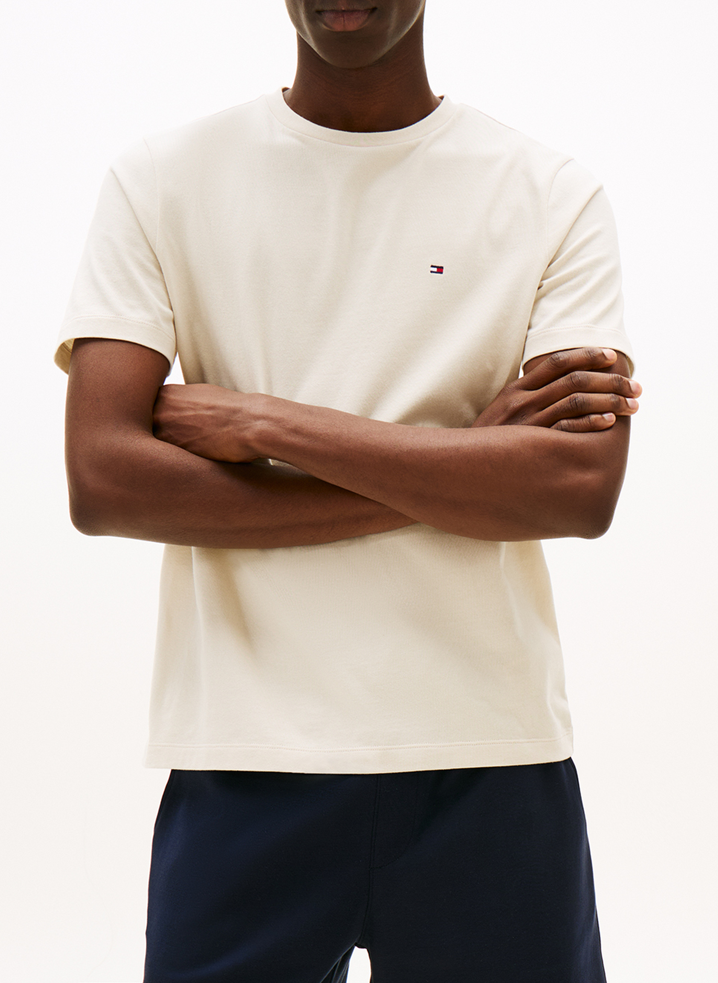 Rundhals-T-Shirt aus Baumwolle TOMMY HILFIGER Beige