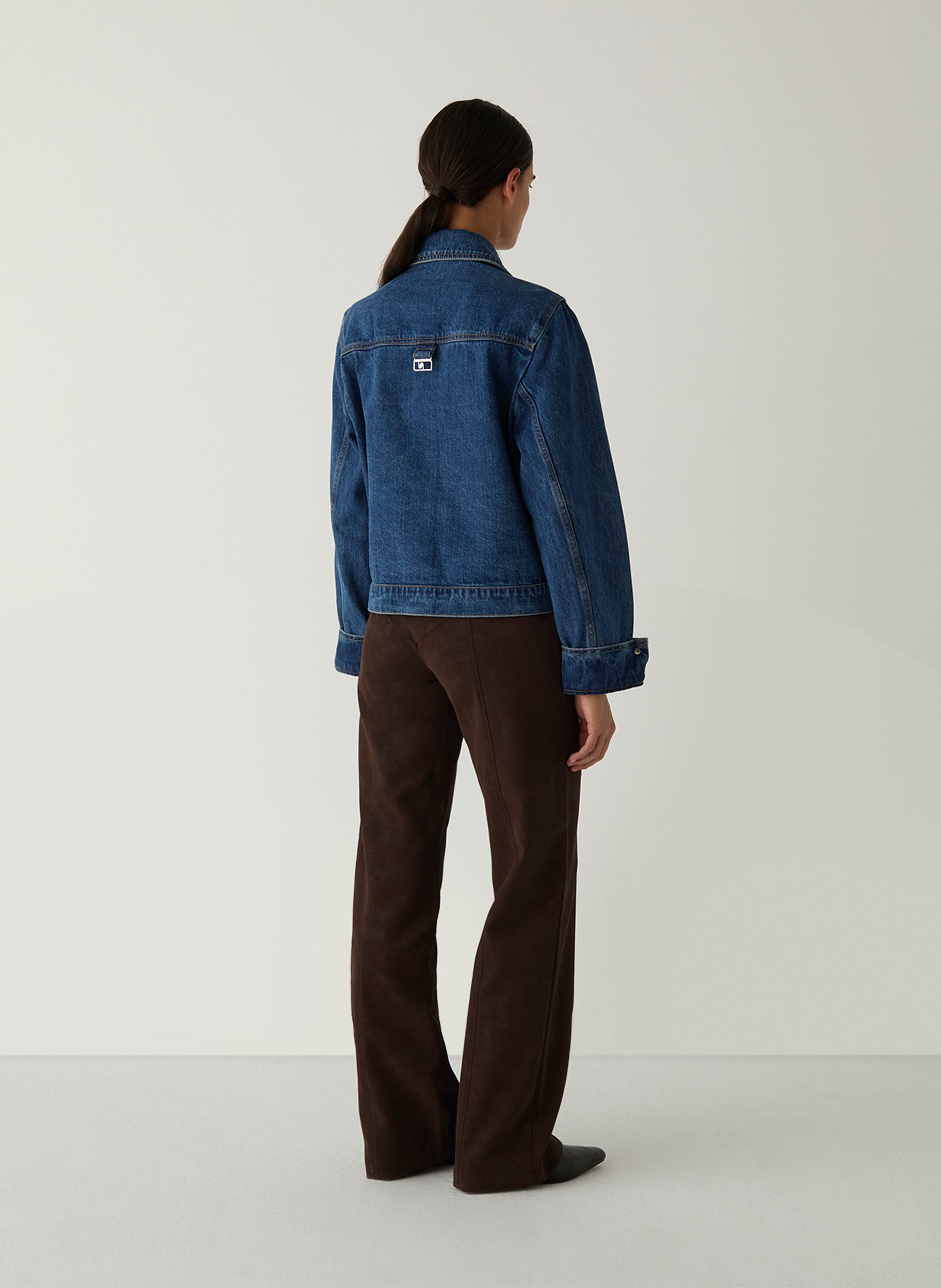 Jacke mit klassischem Kragen aus Baumwolldenim LAAGAM Blau
