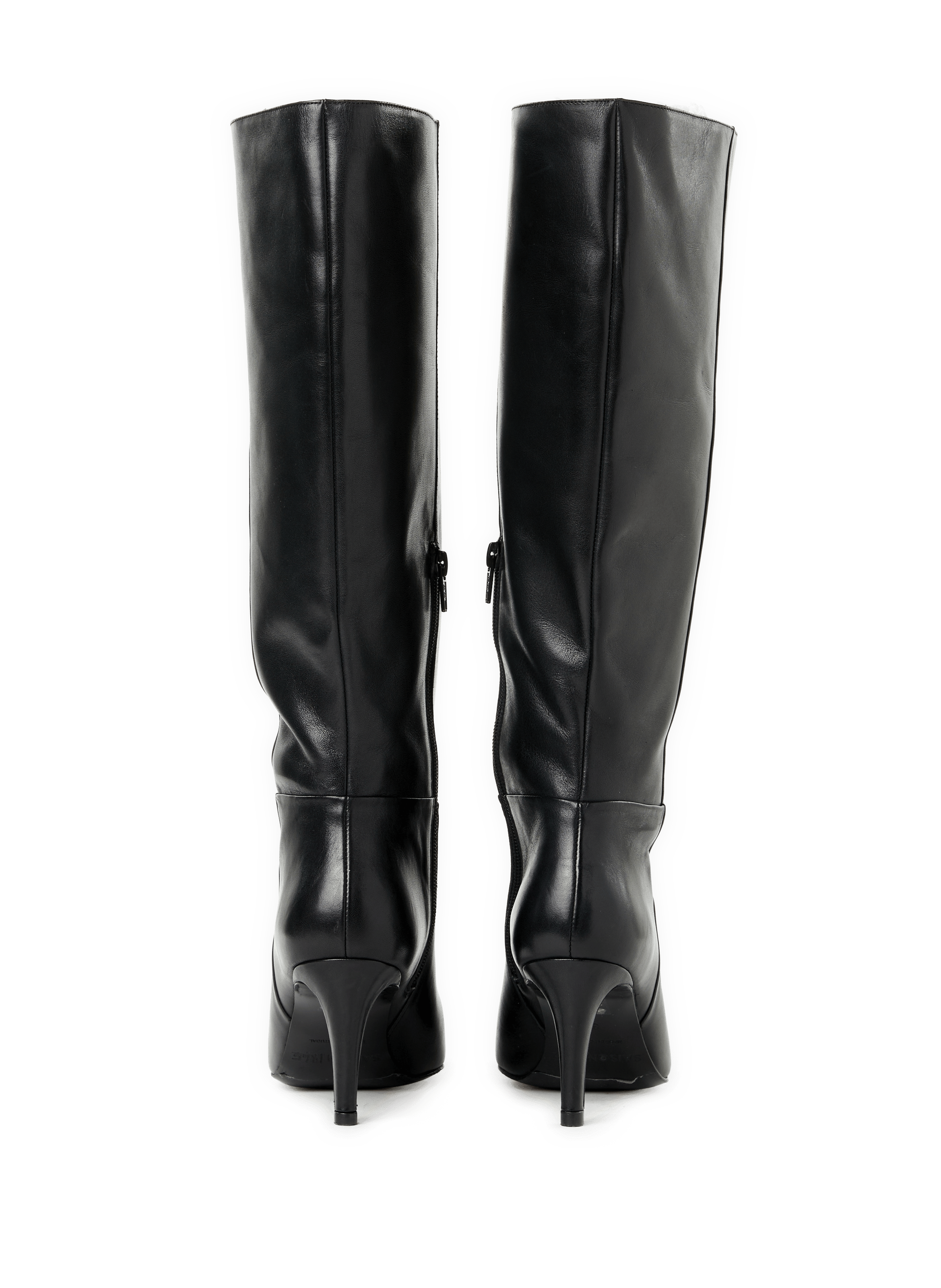 Dario black leather stiletto heel boots SAISON 1865 Black