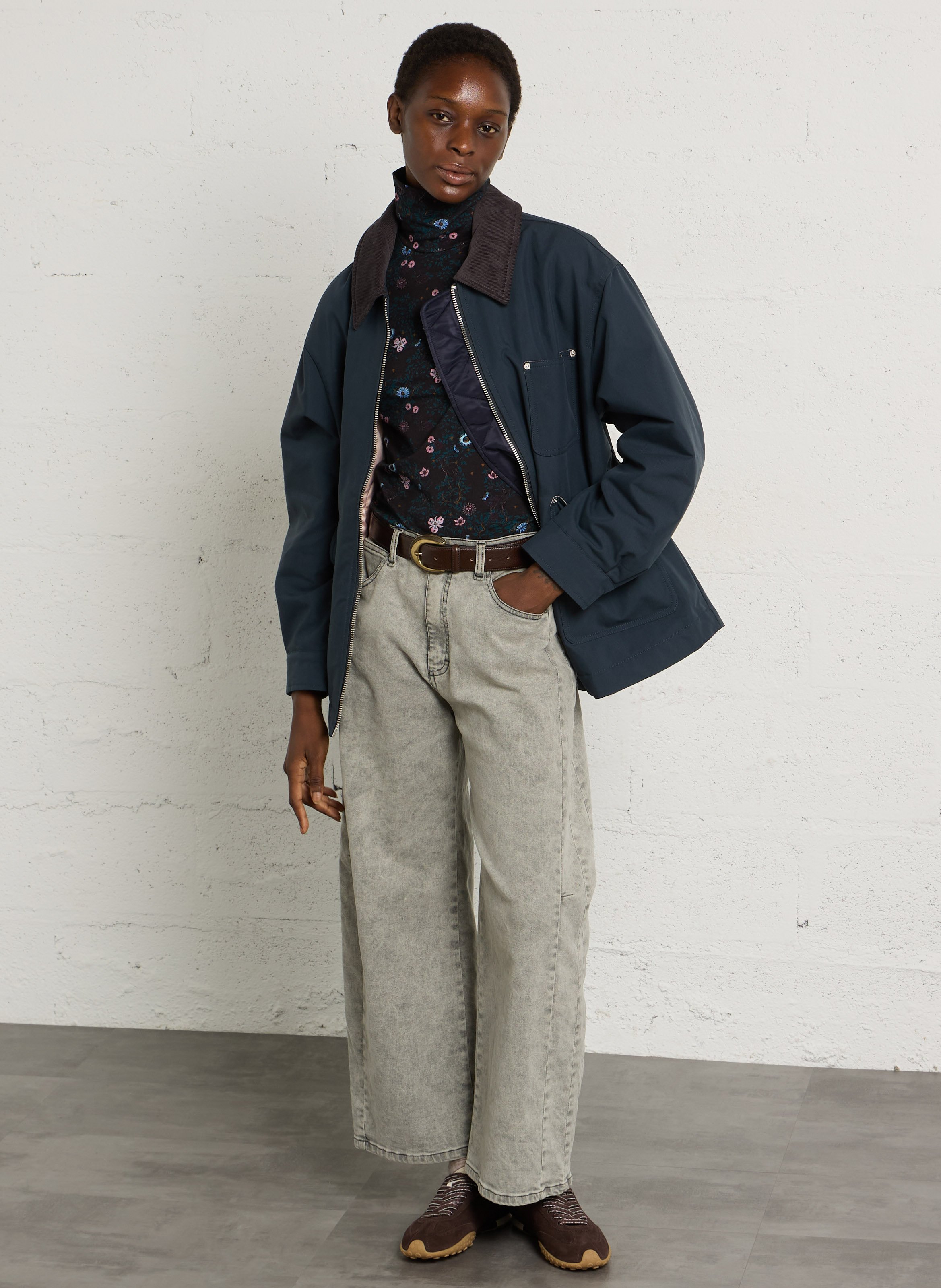 Cotton-blend jacket with classic collar BELLEROSE Blue