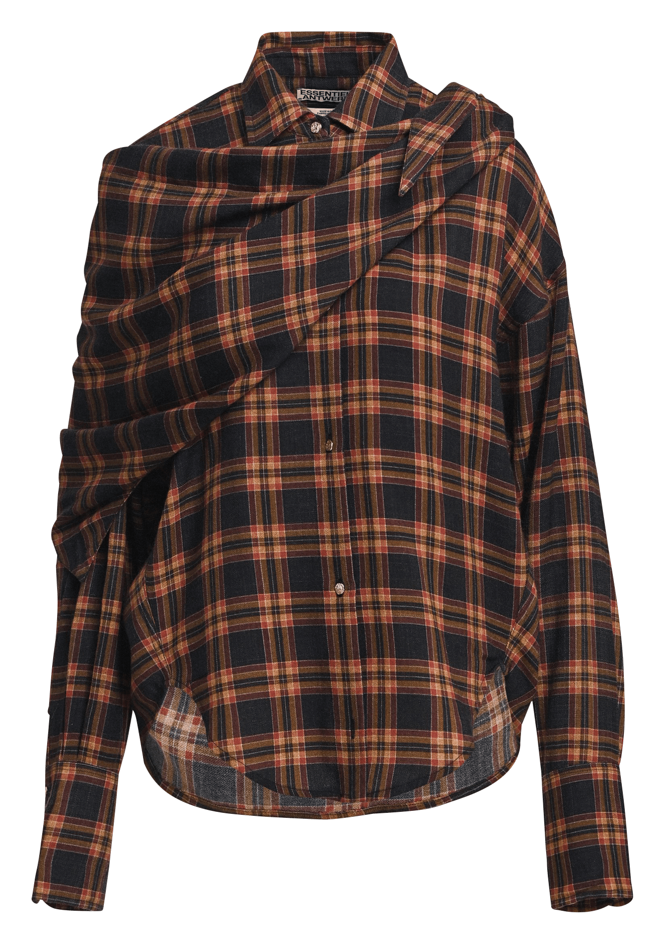 Straight-cut cotton-blend shirt with classic collar ESSENTIEL ANTWERP Orange
