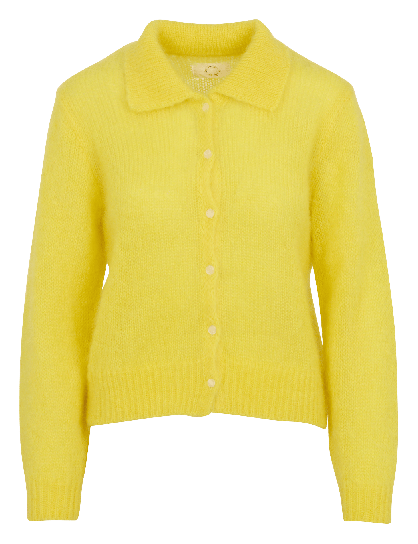 Straight mohair blend polo collar vest DES PETITS HAUTS Green