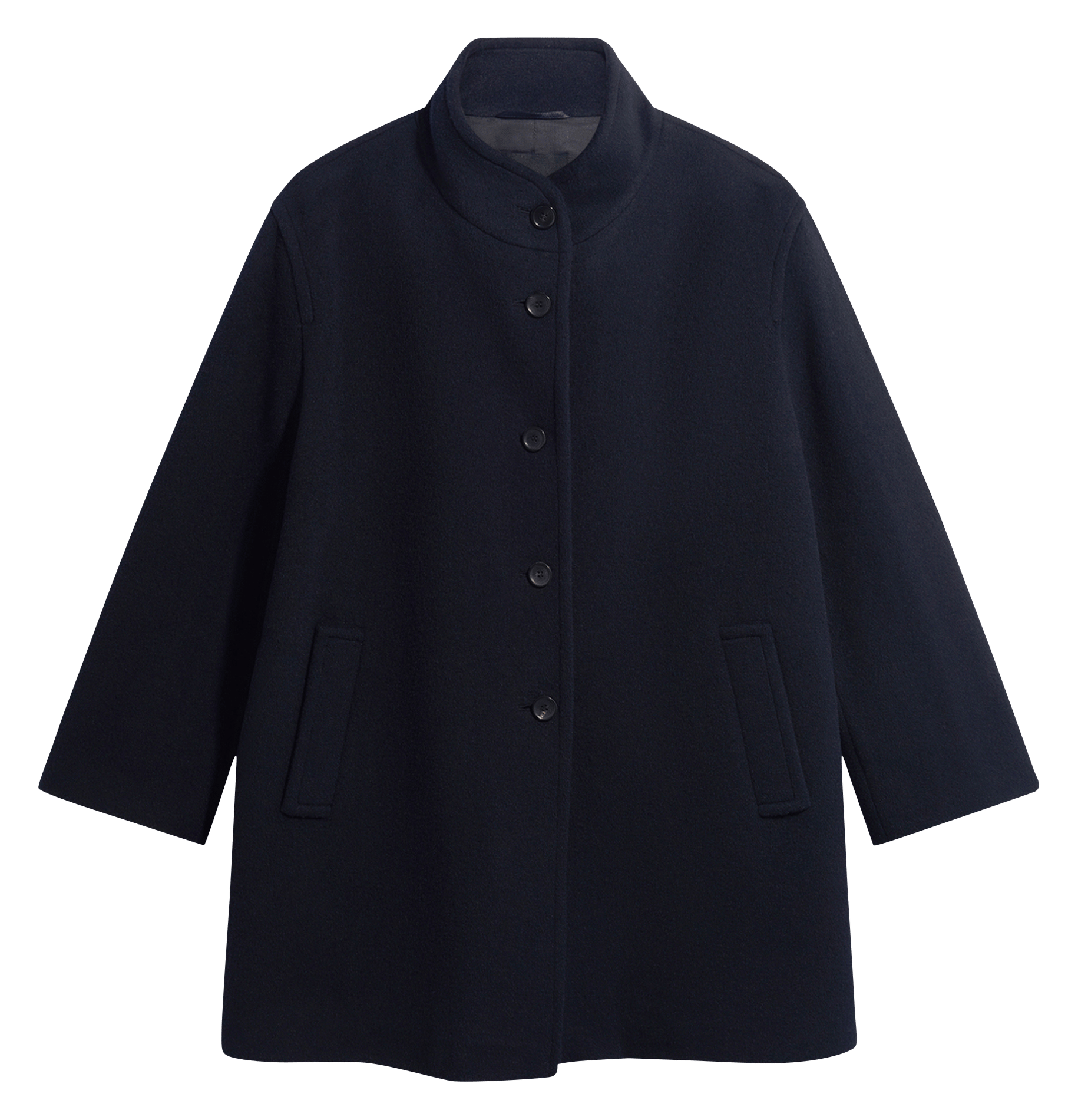 Manteau droit col montant en laine et angora GERARD DAREL Bleu