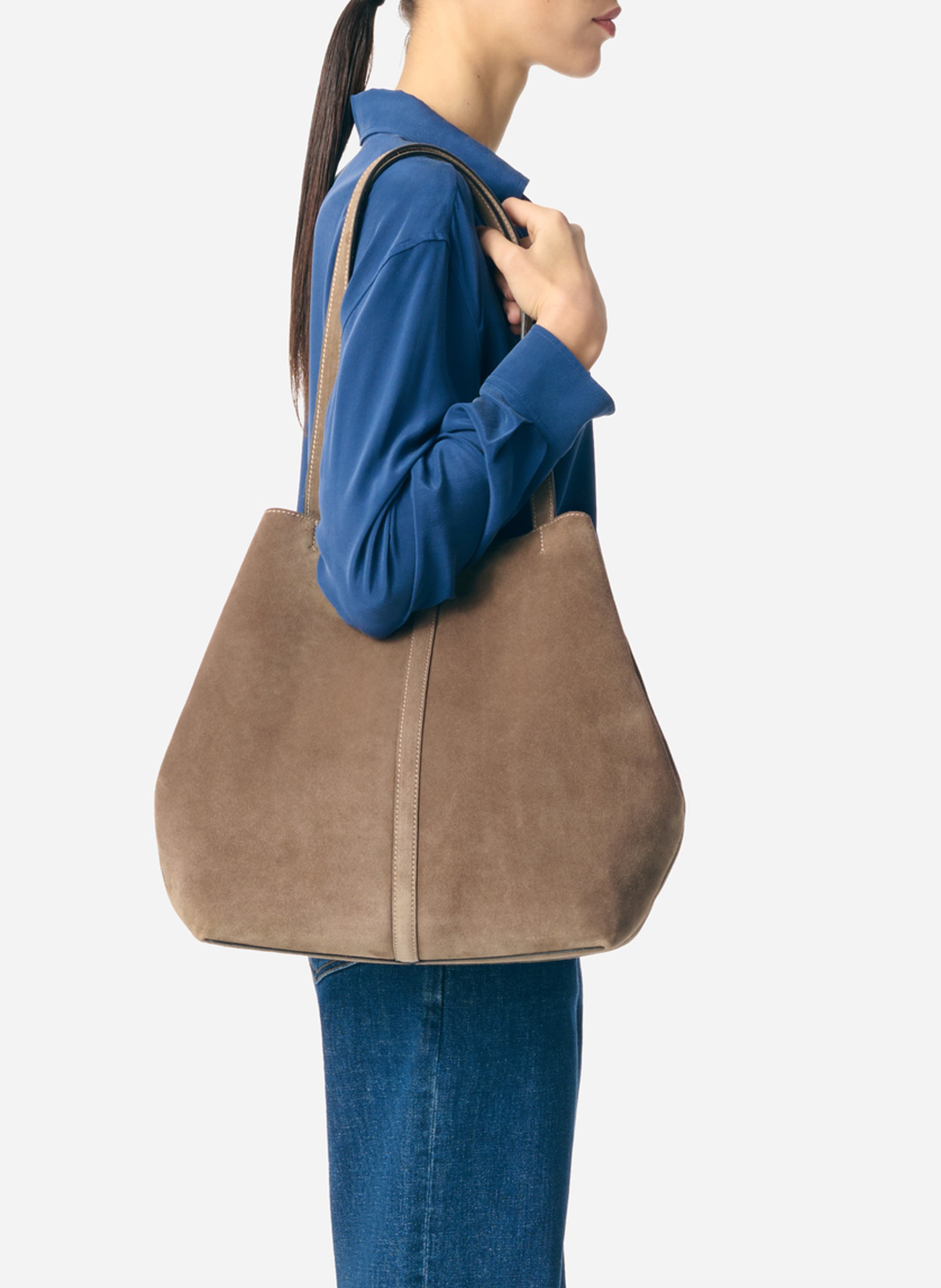 Suède shopper | Bruin VANESSA BRUNO Dames