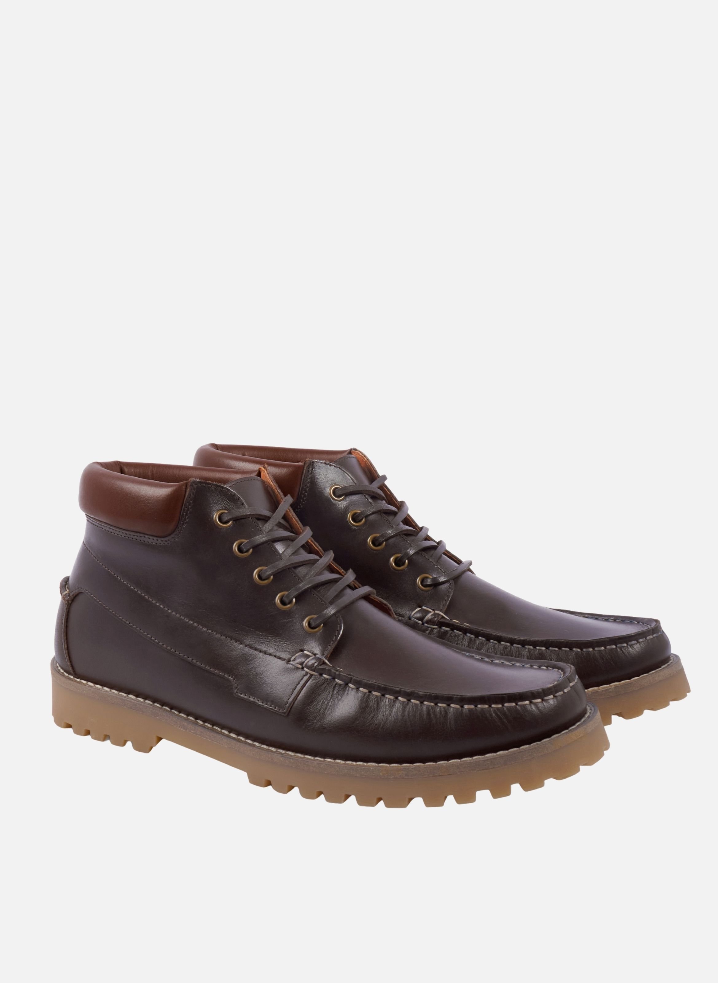 Boots bateau crampons tom cuir JULES & JENN Marron