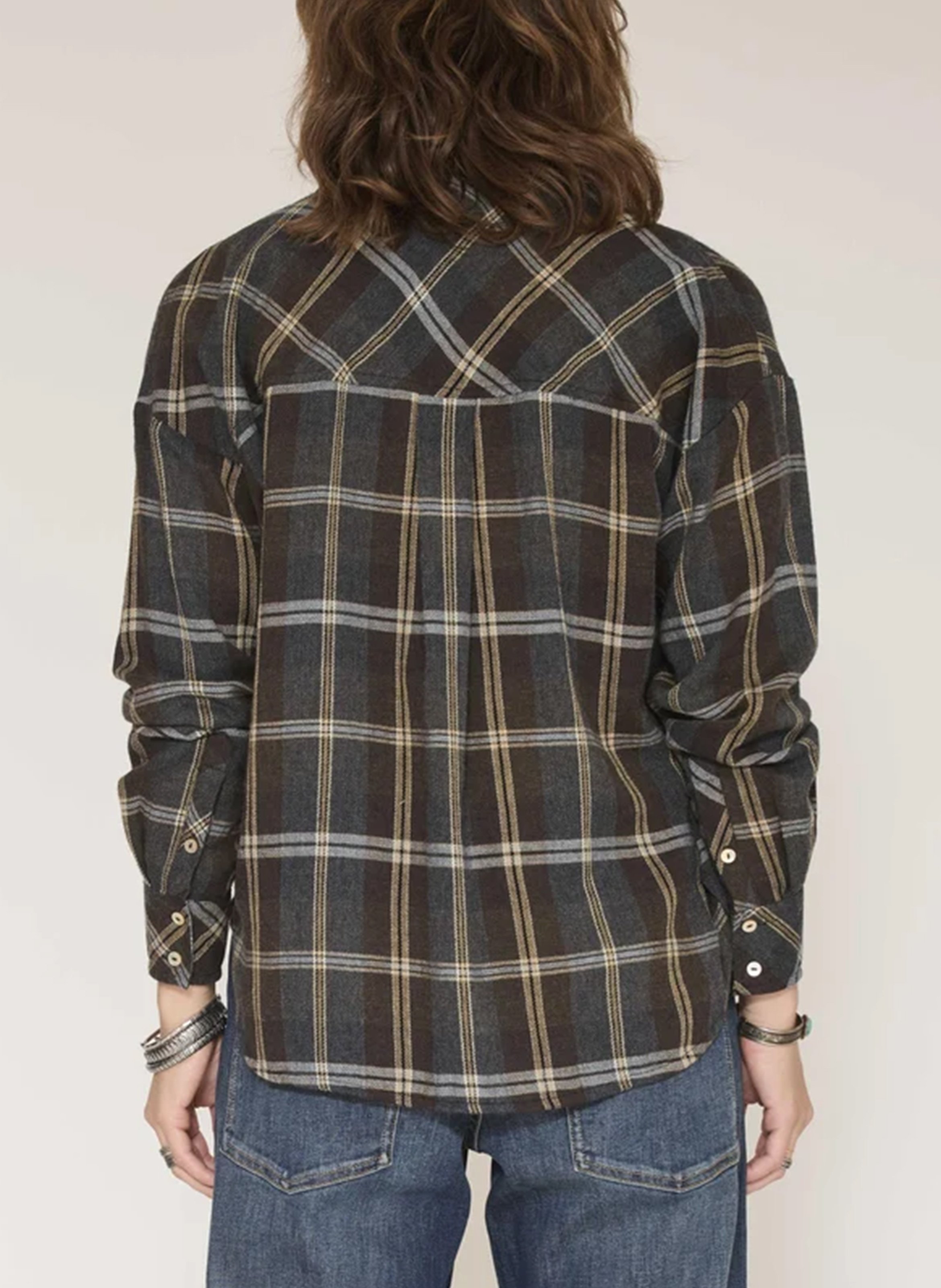 Chemise ample à carreaux MKT Bleu