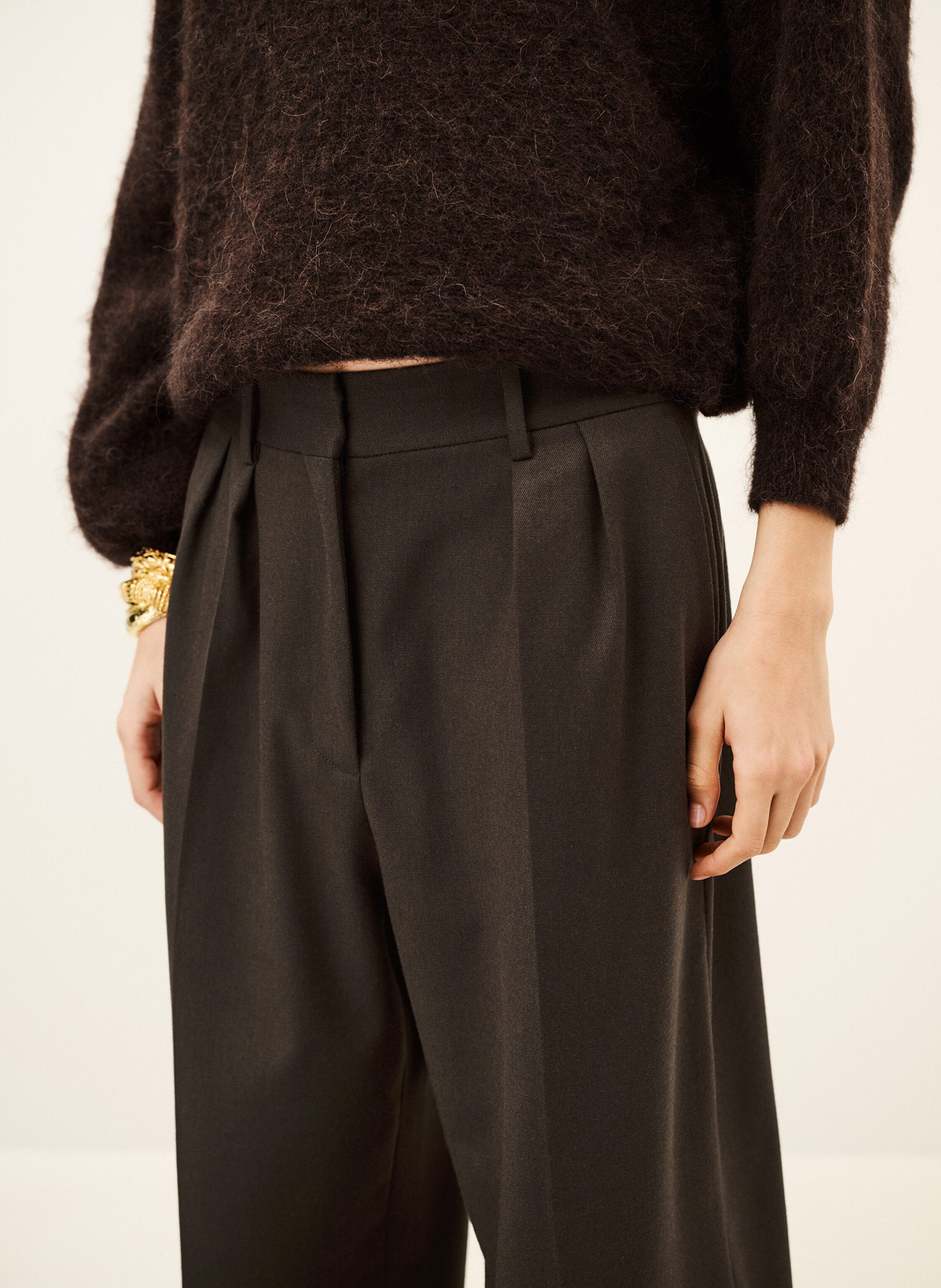 Einfarbige Bundfaltenhose | Braun BA&SH Damen