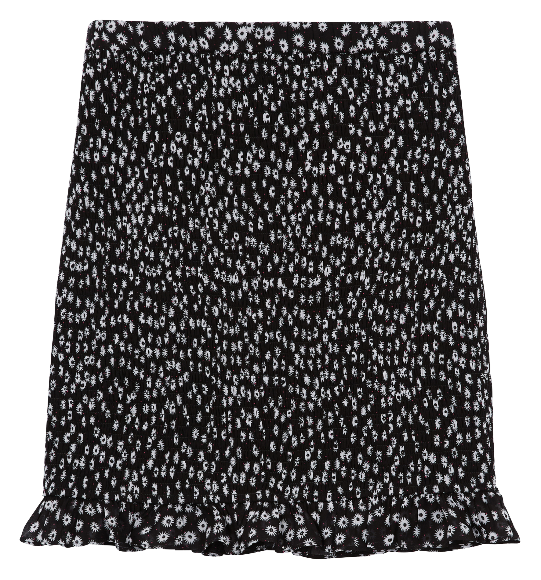 Gerippter Rundhalspullover  Black white