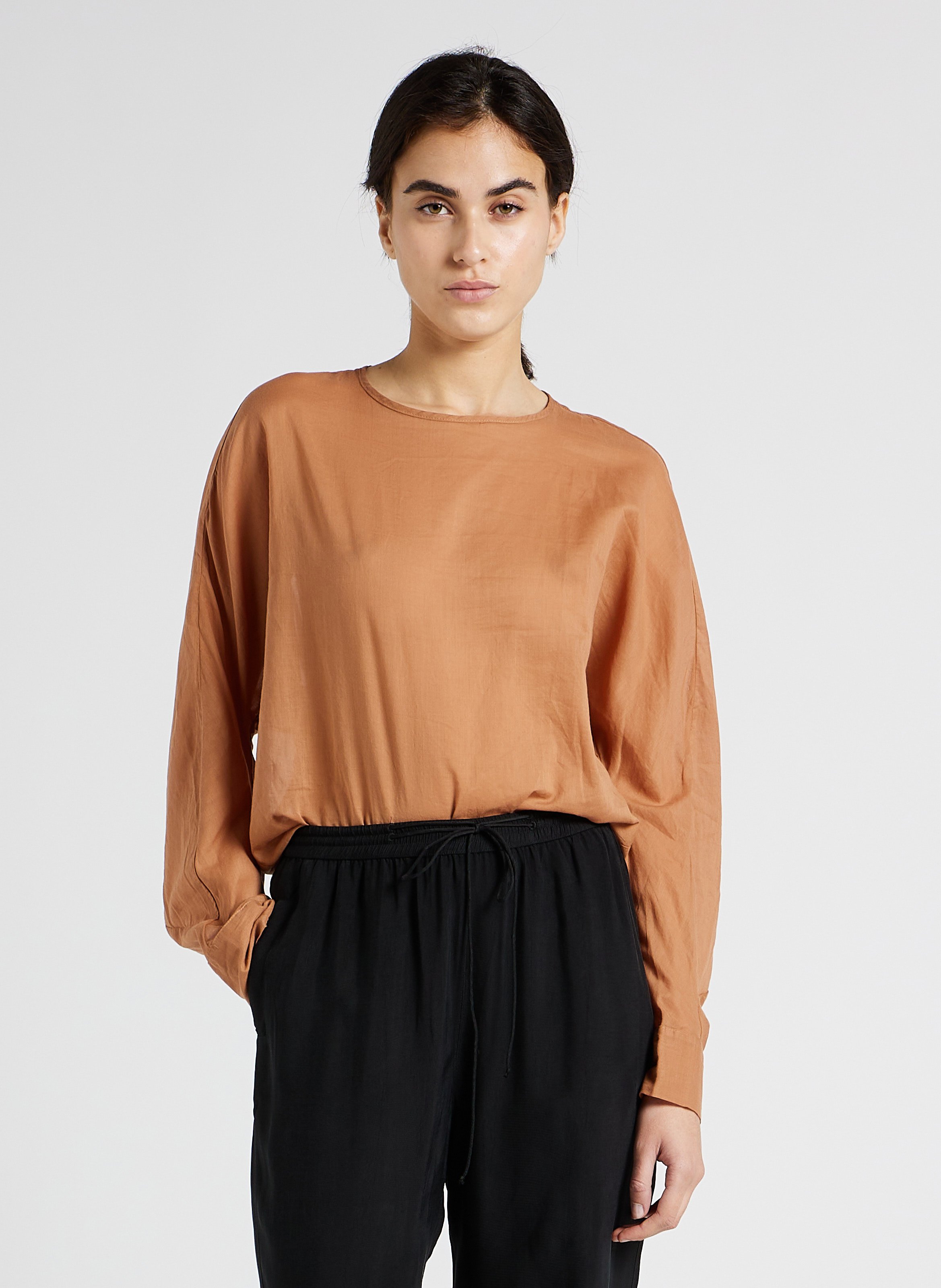 Round-neck cotton top HUMANOID
