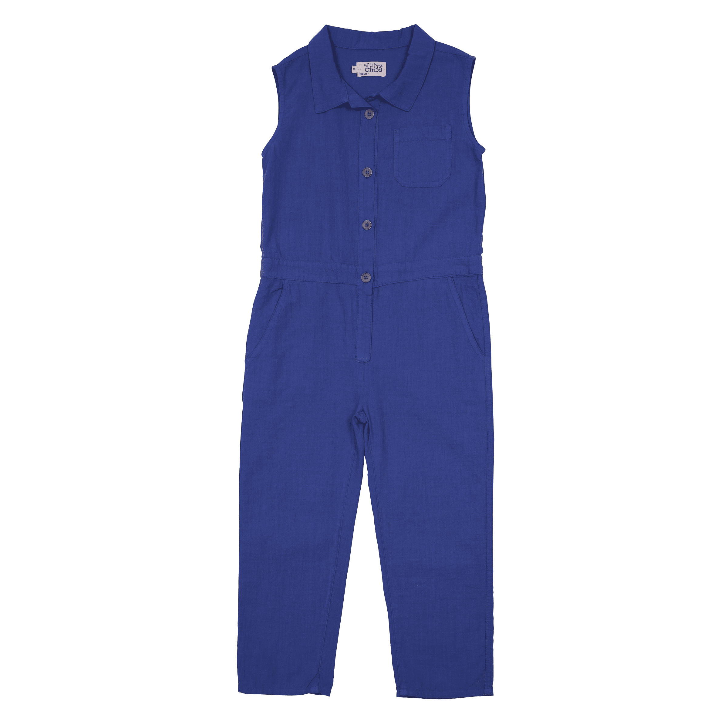 Combinaison col classique droite en coton SUNCHILD Bleu