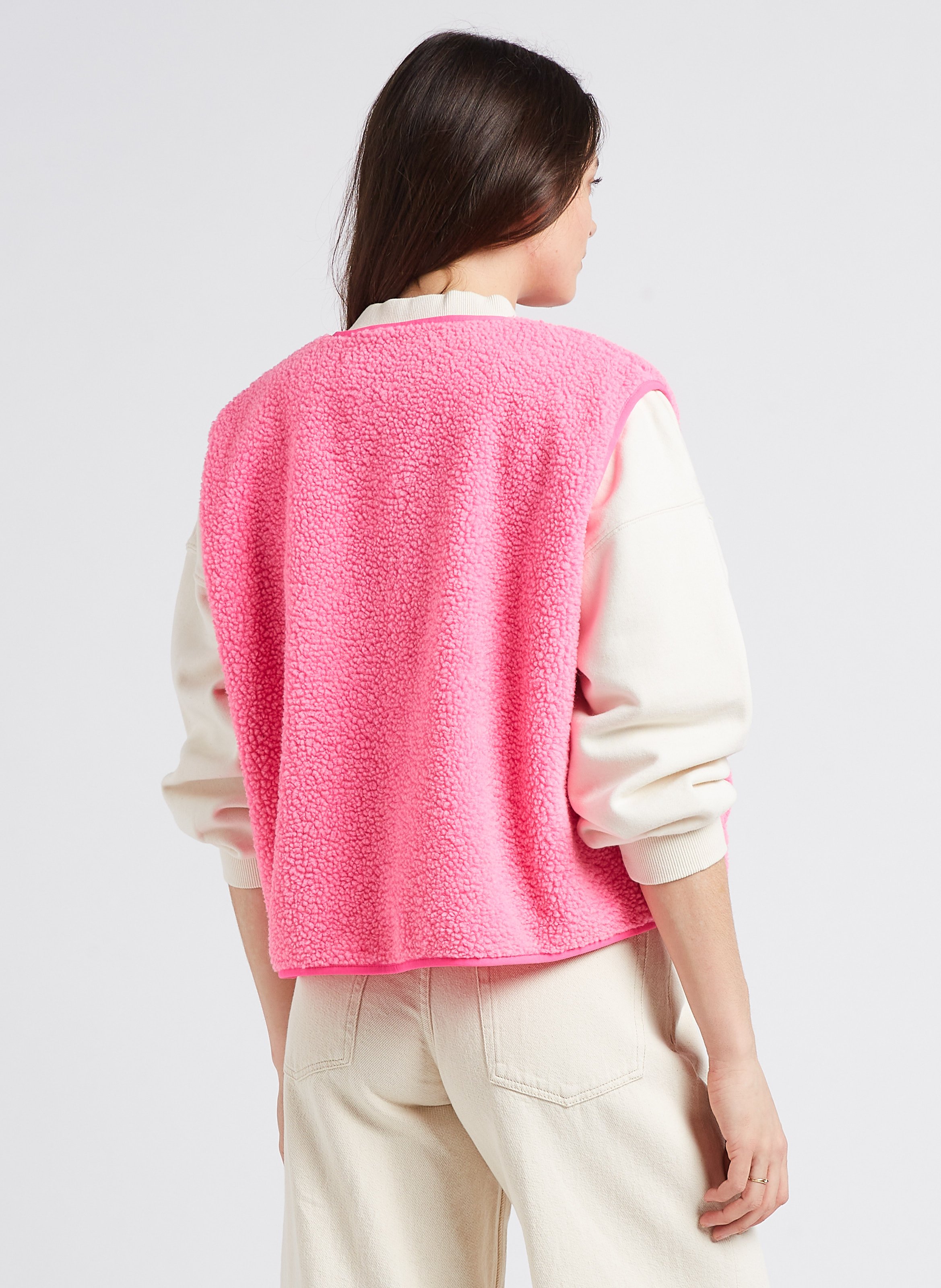 Gilet sans manche rose sale