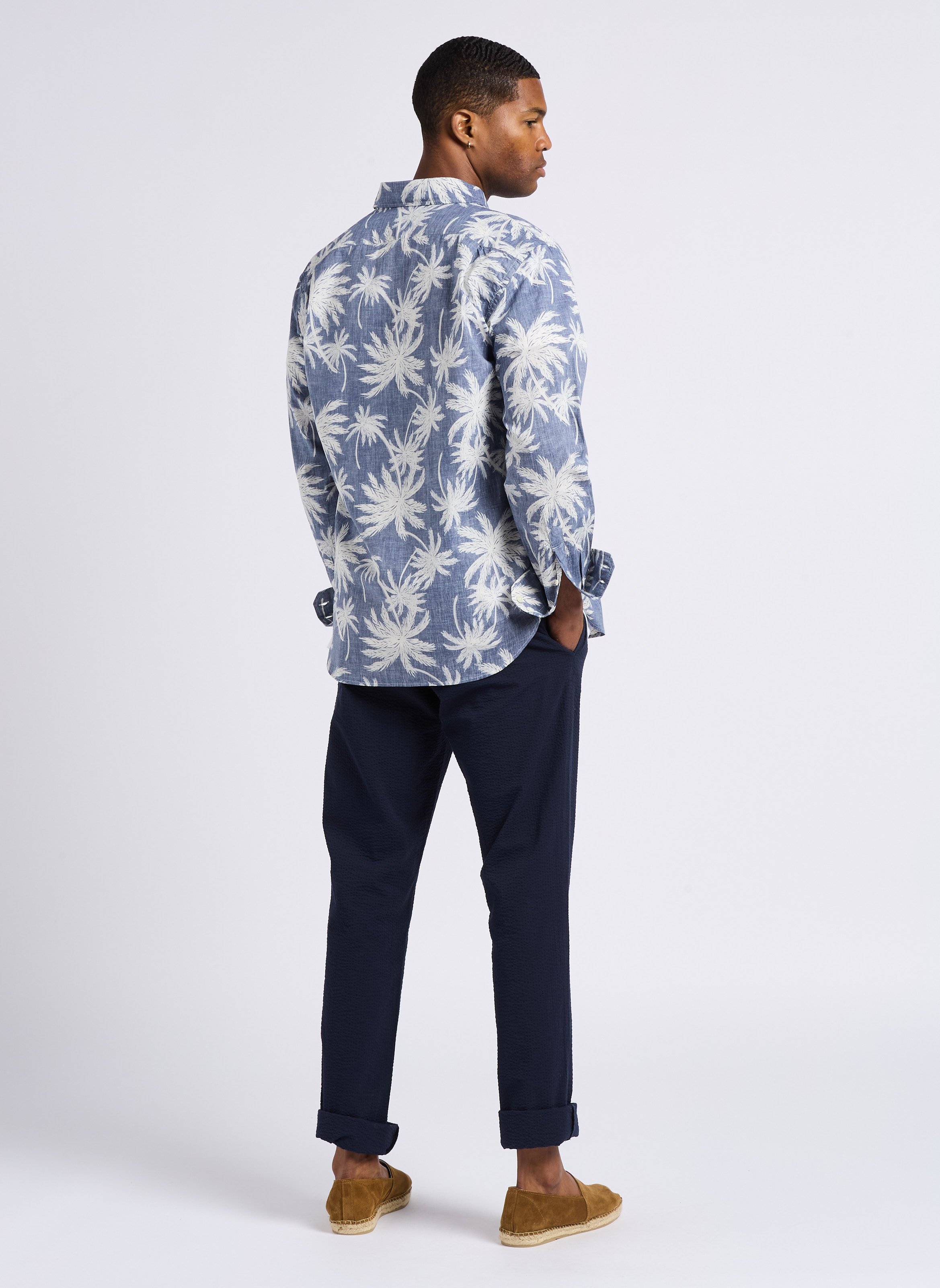 Gerade geschnittene Baumwollhose HARTFORD Blau