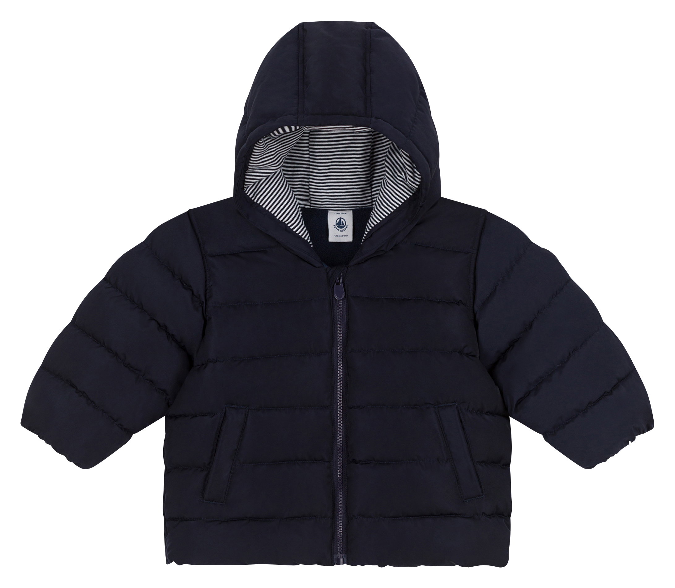 Doudoune droite à capuche PETIT BATEAU Bleu