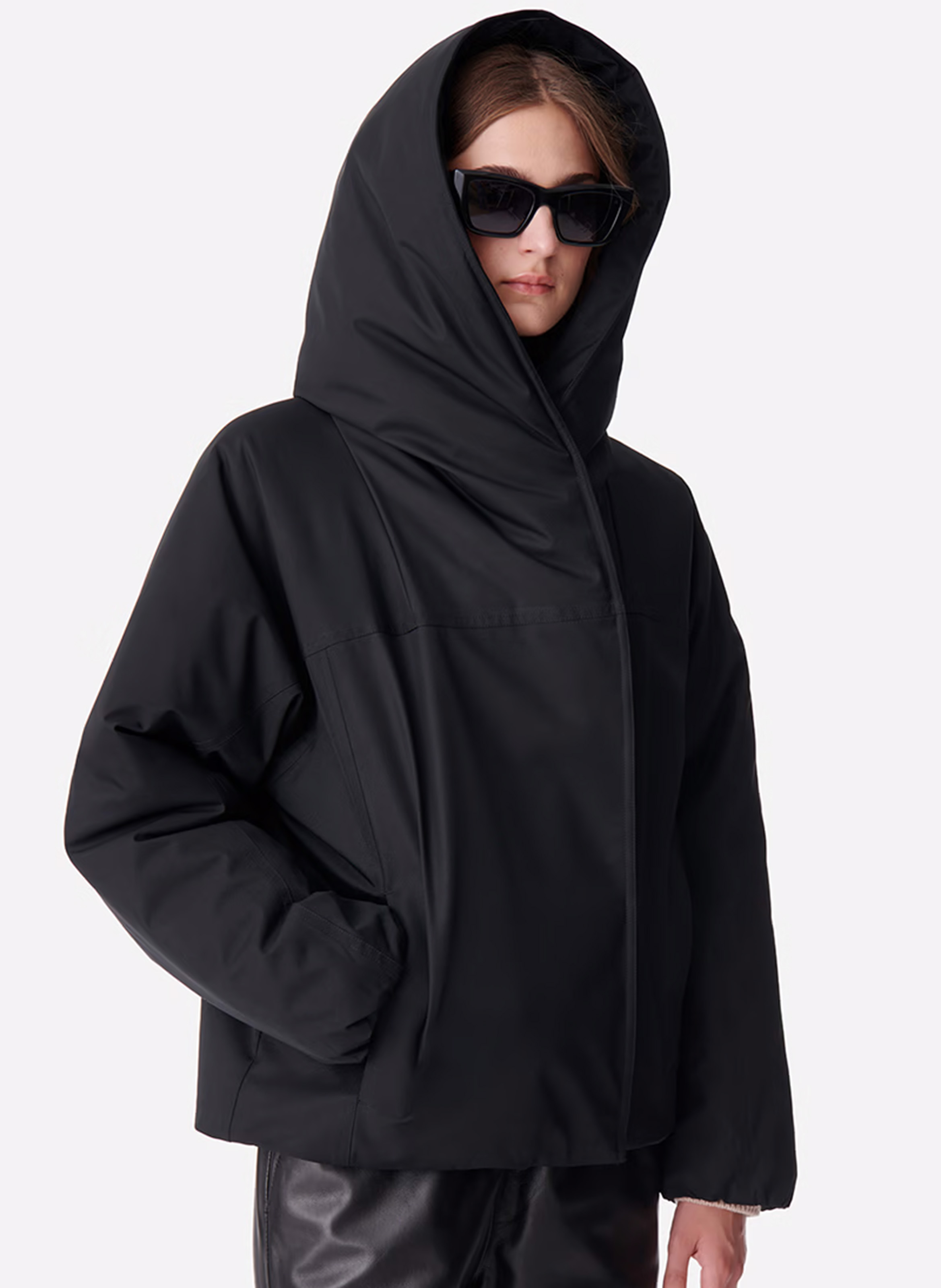 Recht donsjack met capuchon VANESSA BRUNO Zwart