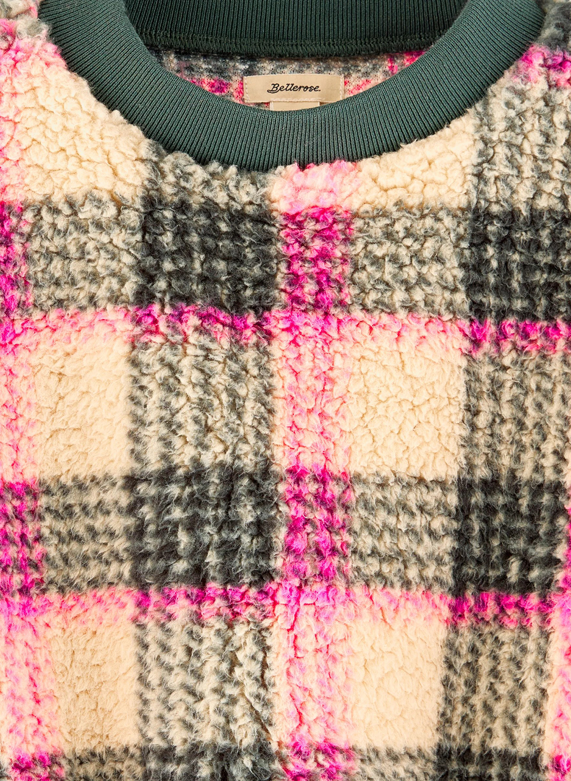 Checked teddy sweatshirt BELLEROSE Green