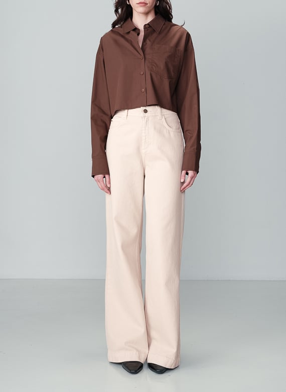 Chemise court en coton GRACE ET MILA Marron