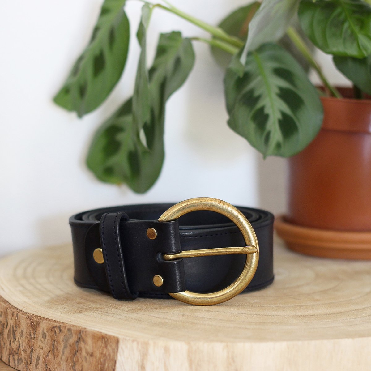 Smooth leather bohemian belt JULES & JENN Black