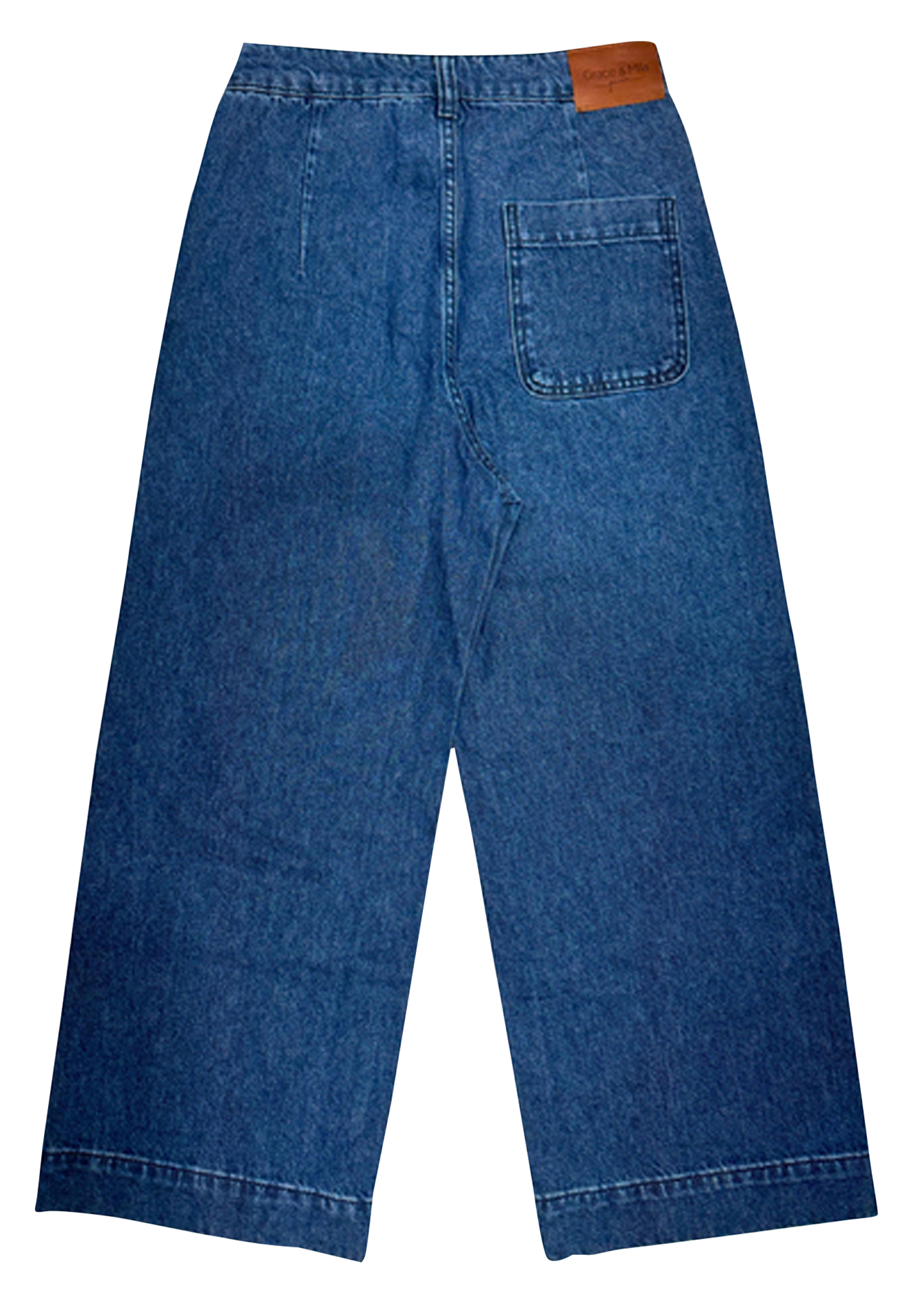 Wide leg cotton jeans GRACE ET MILA Blue