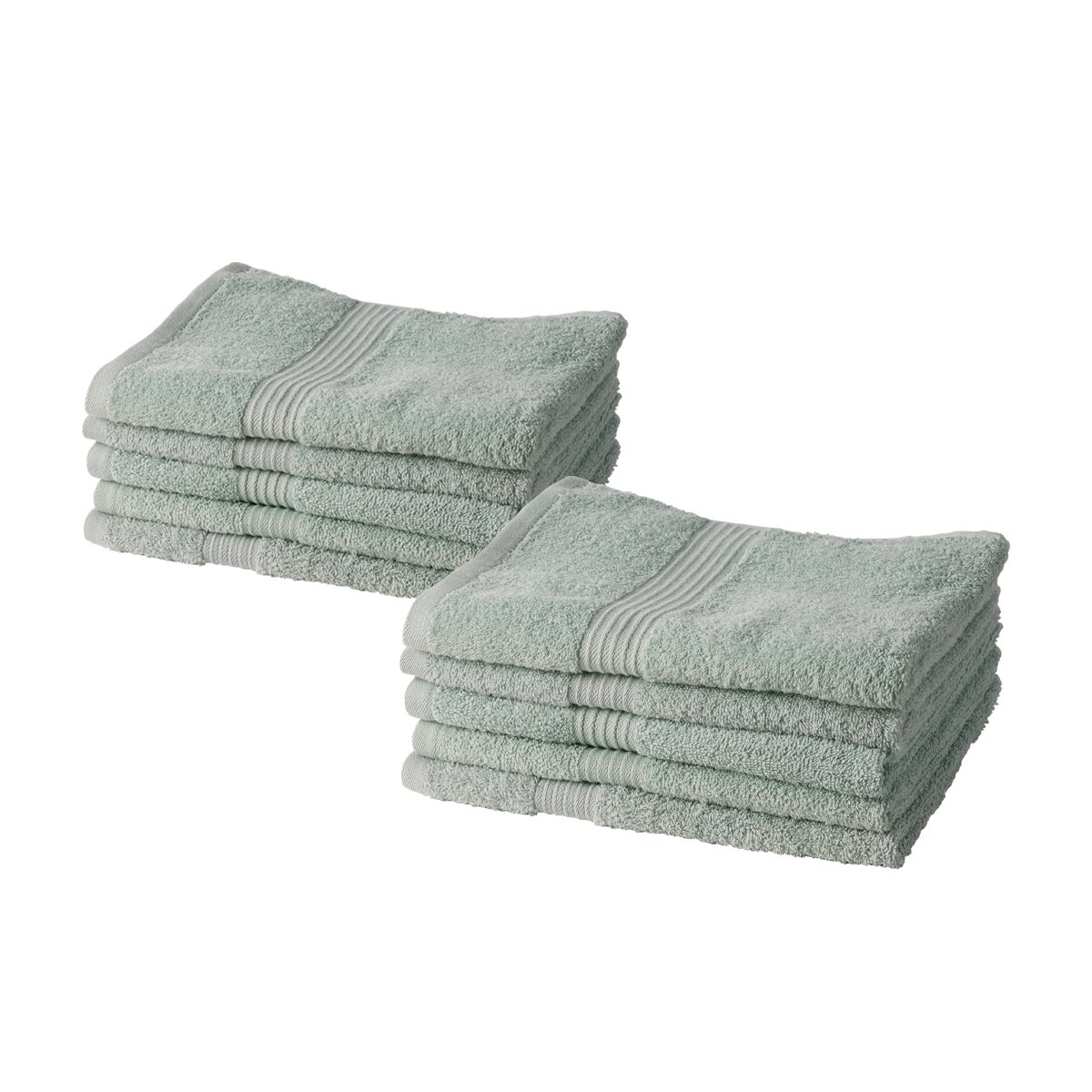 Set of 10 cotton bath towels TODAY LINGE DE MAISON Green