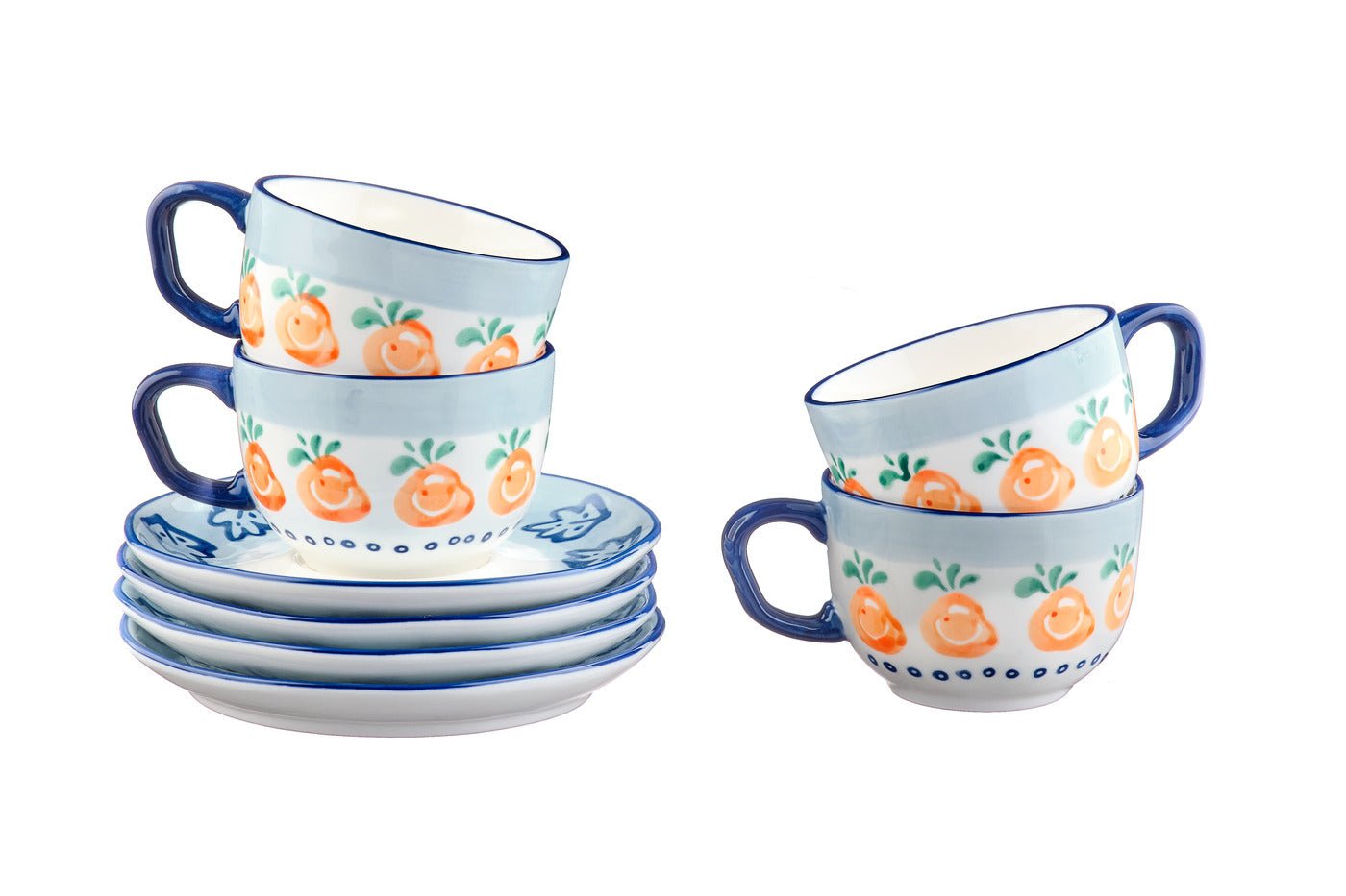 Napoli cup 20cl and saucer ø15cm - 8 pieces - citrus BJORN White