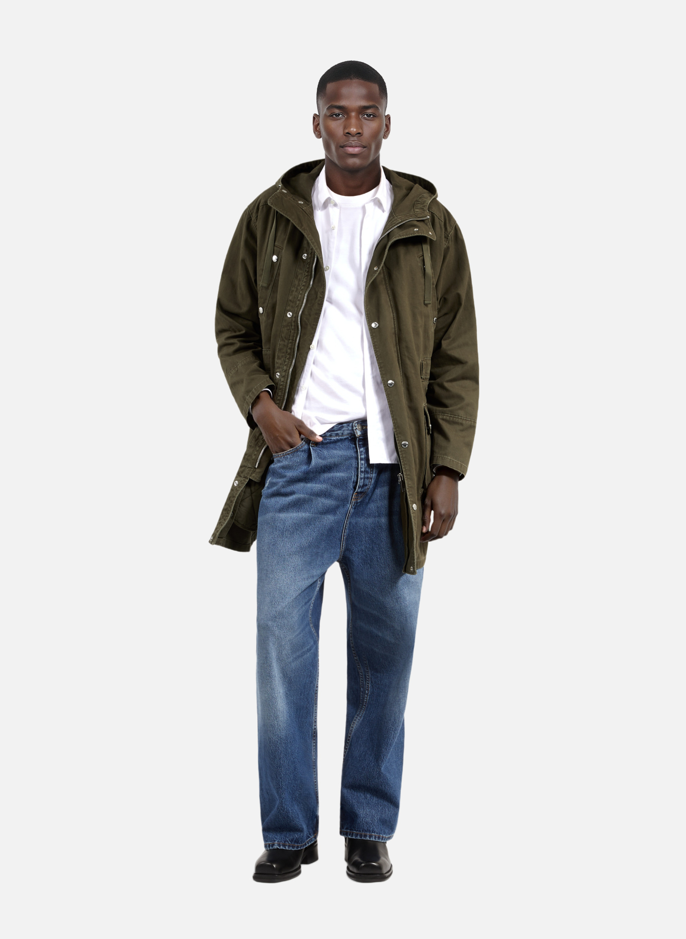 Parka à capuche Kaki The kooples Homme Place des Tendances