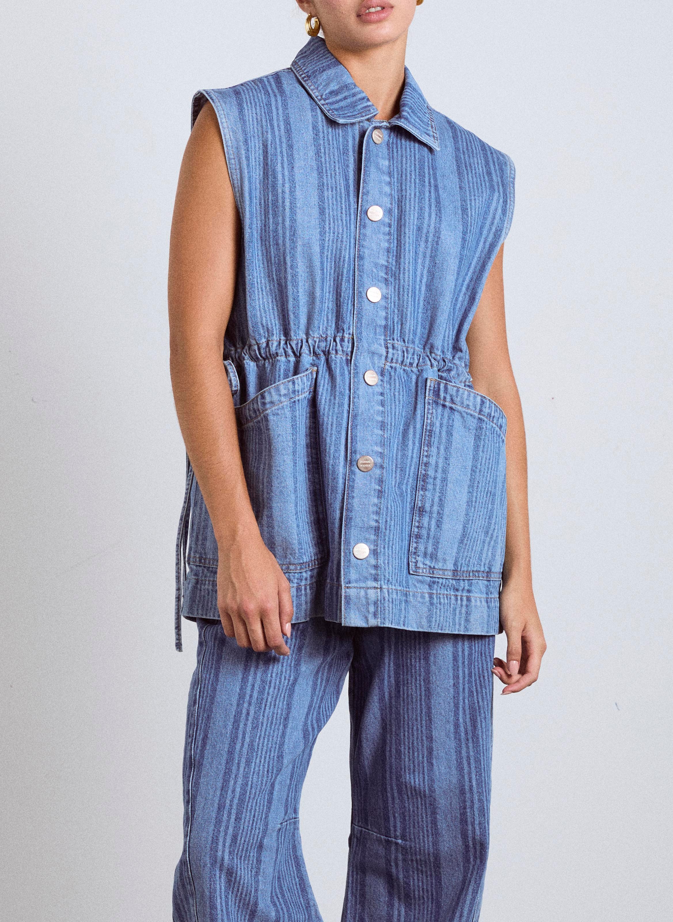 Veste en jean en coton bio DAMSON MADDER Bleu