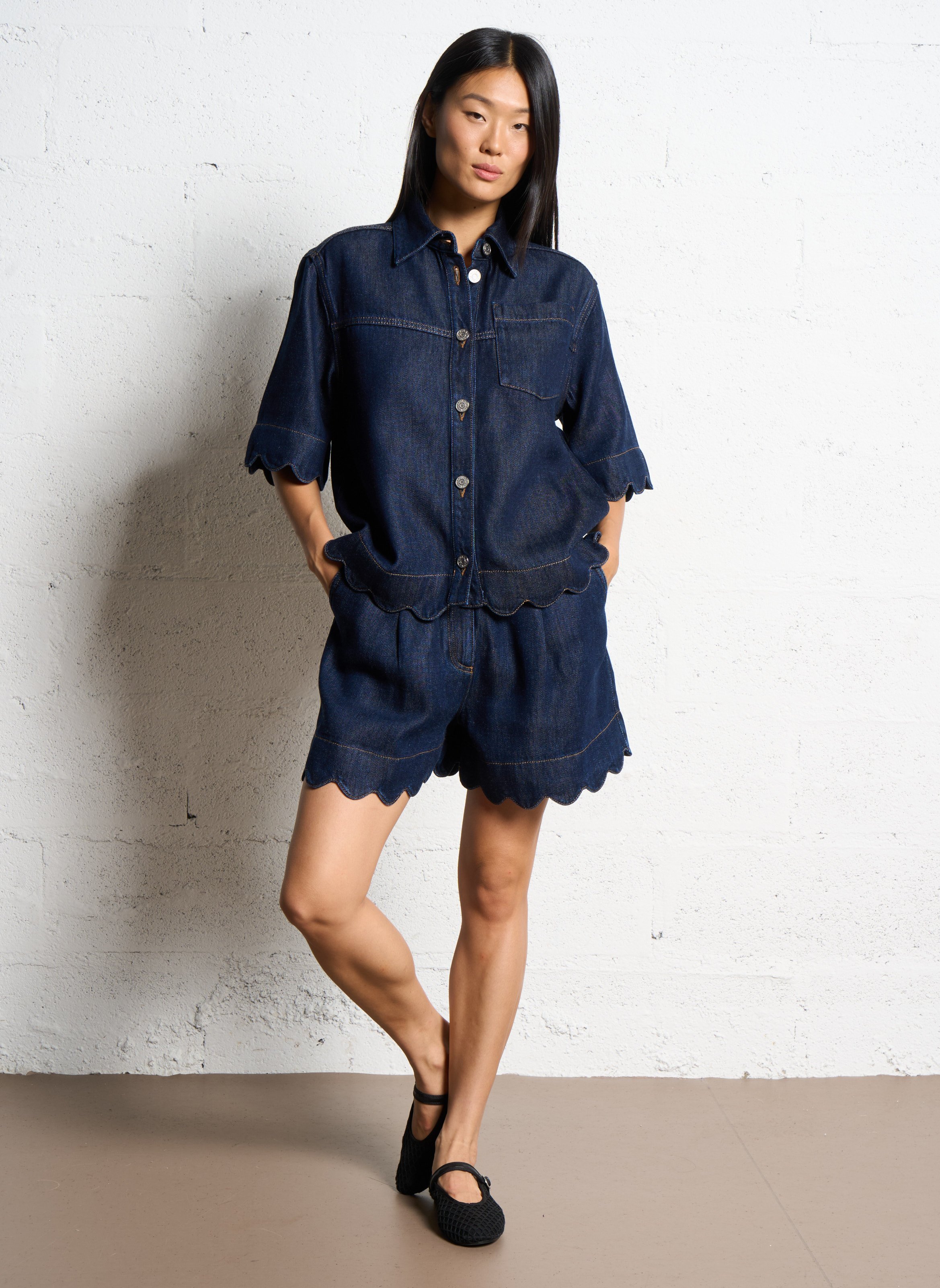 Jeanshemd mit klassischem Kragen STELLA NOVA Blau