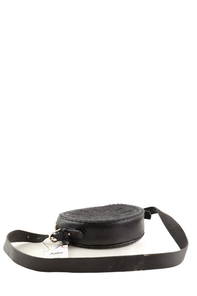 Leather messenger bag ANTIK BATIK - Seconde Main Black