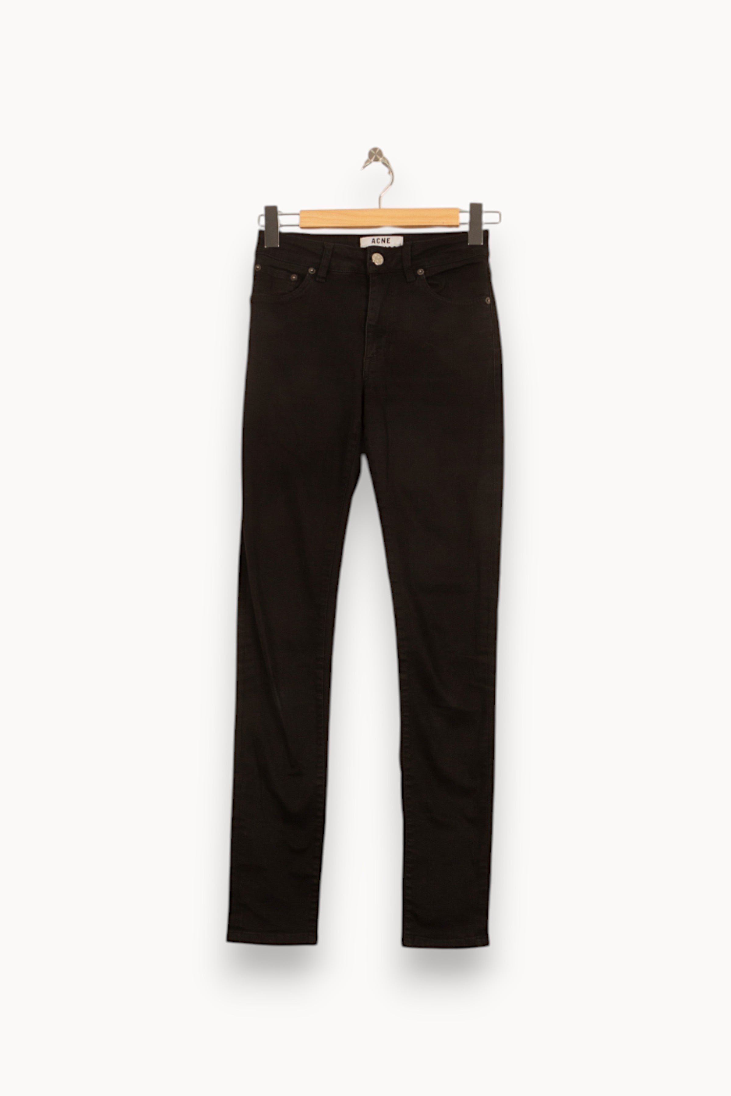 Cropped slim jeans with studs ACNE STUDIOS - Seconde Main Black
