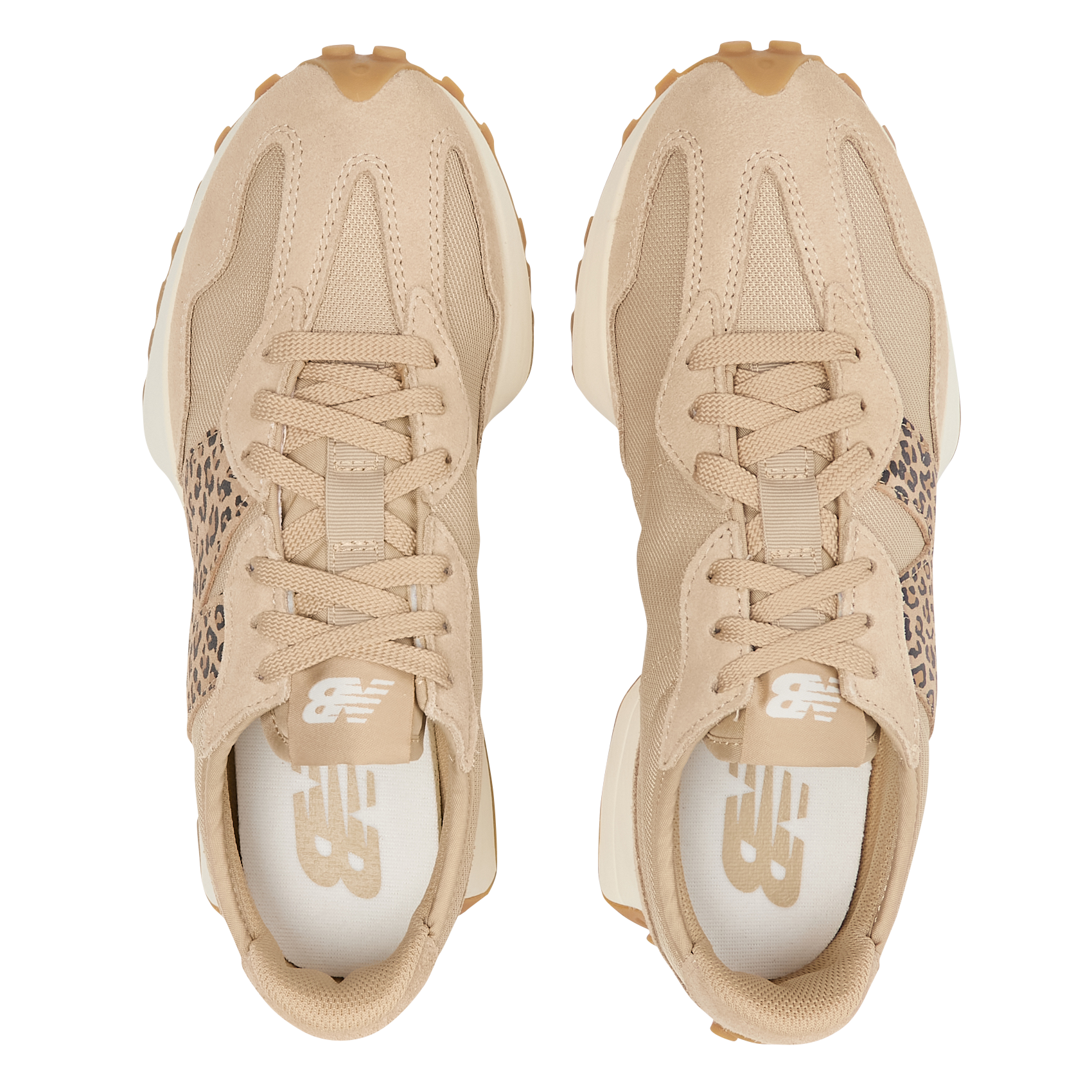 Low-top leather mix sneakers NEW BALANCE Beige