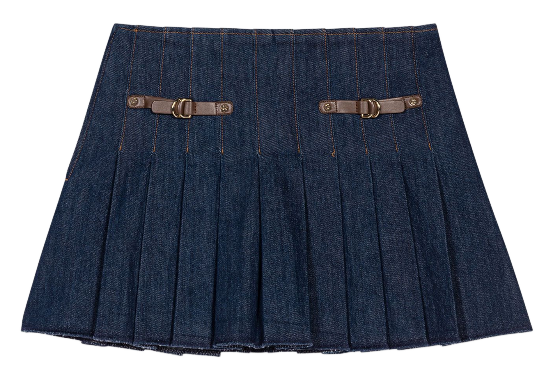 Jupe courte en denim de coton MAJE Bleu