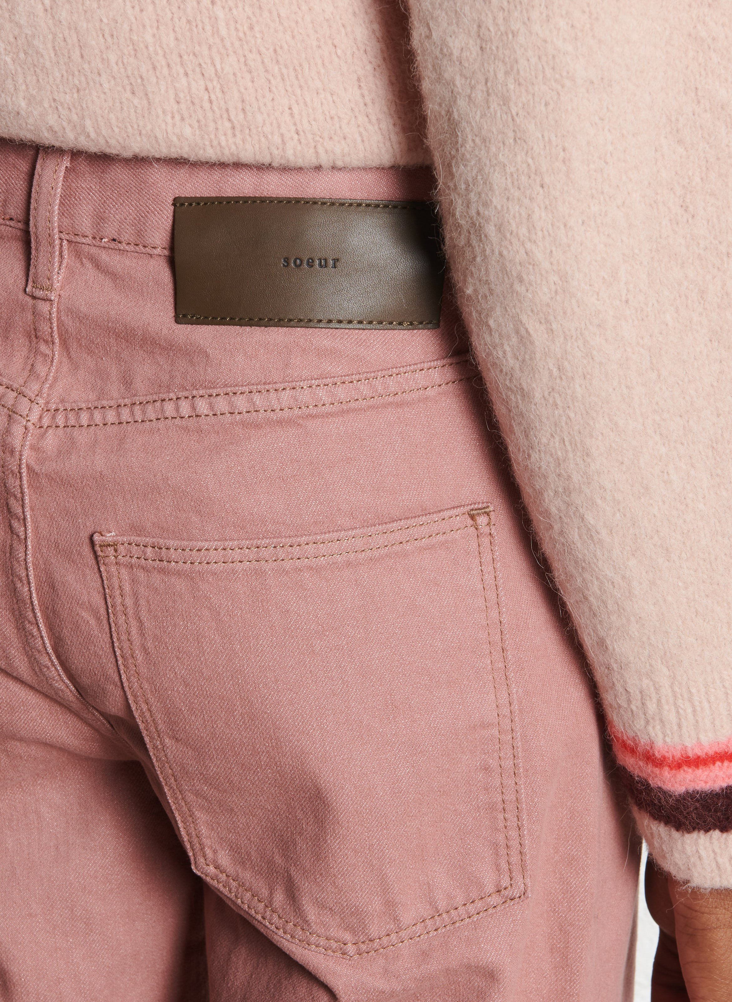 Jean droit uni en coton bio SOEUR Rose