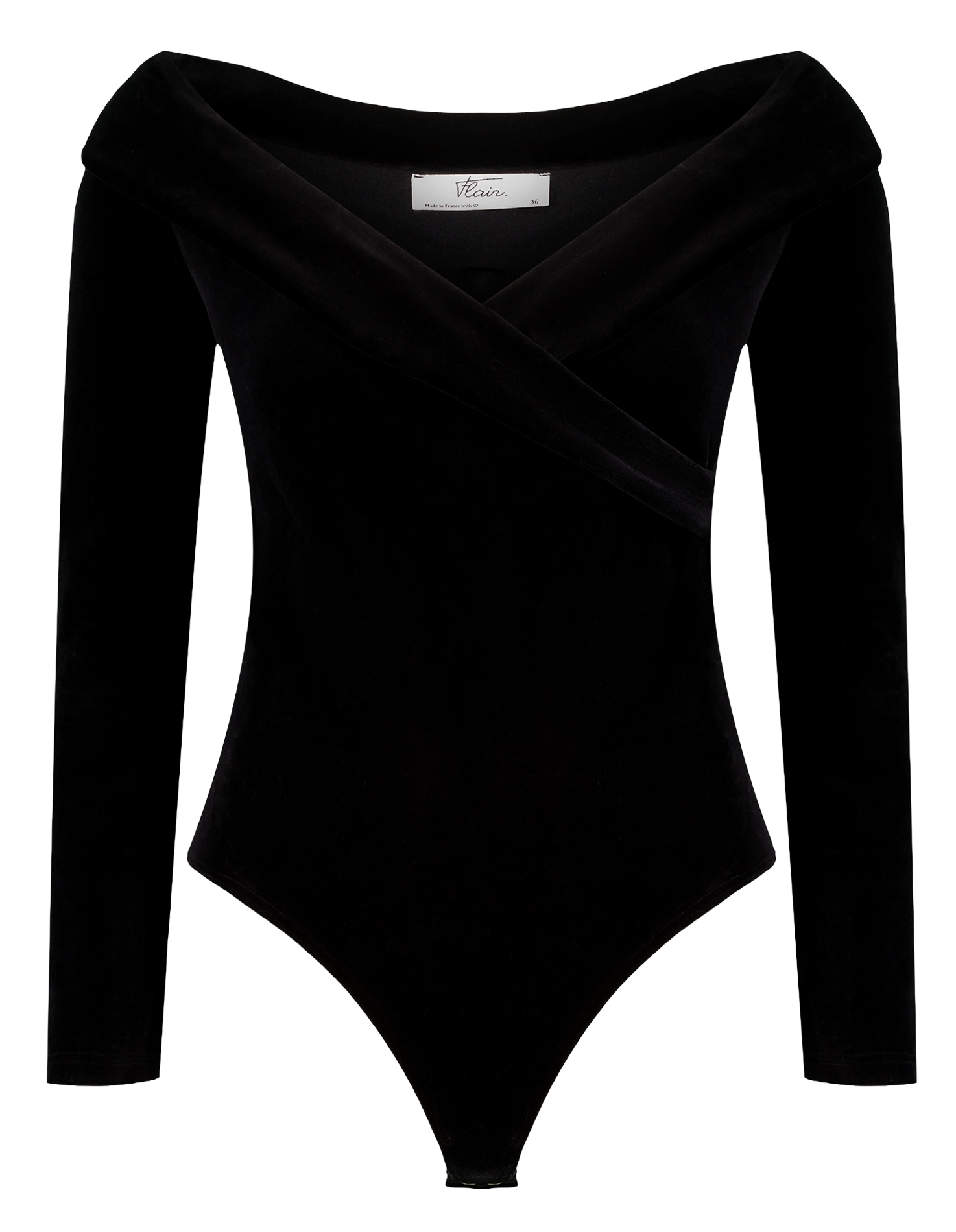 Body décolleté cache-coeur en coton mélangé FLAIR Noir