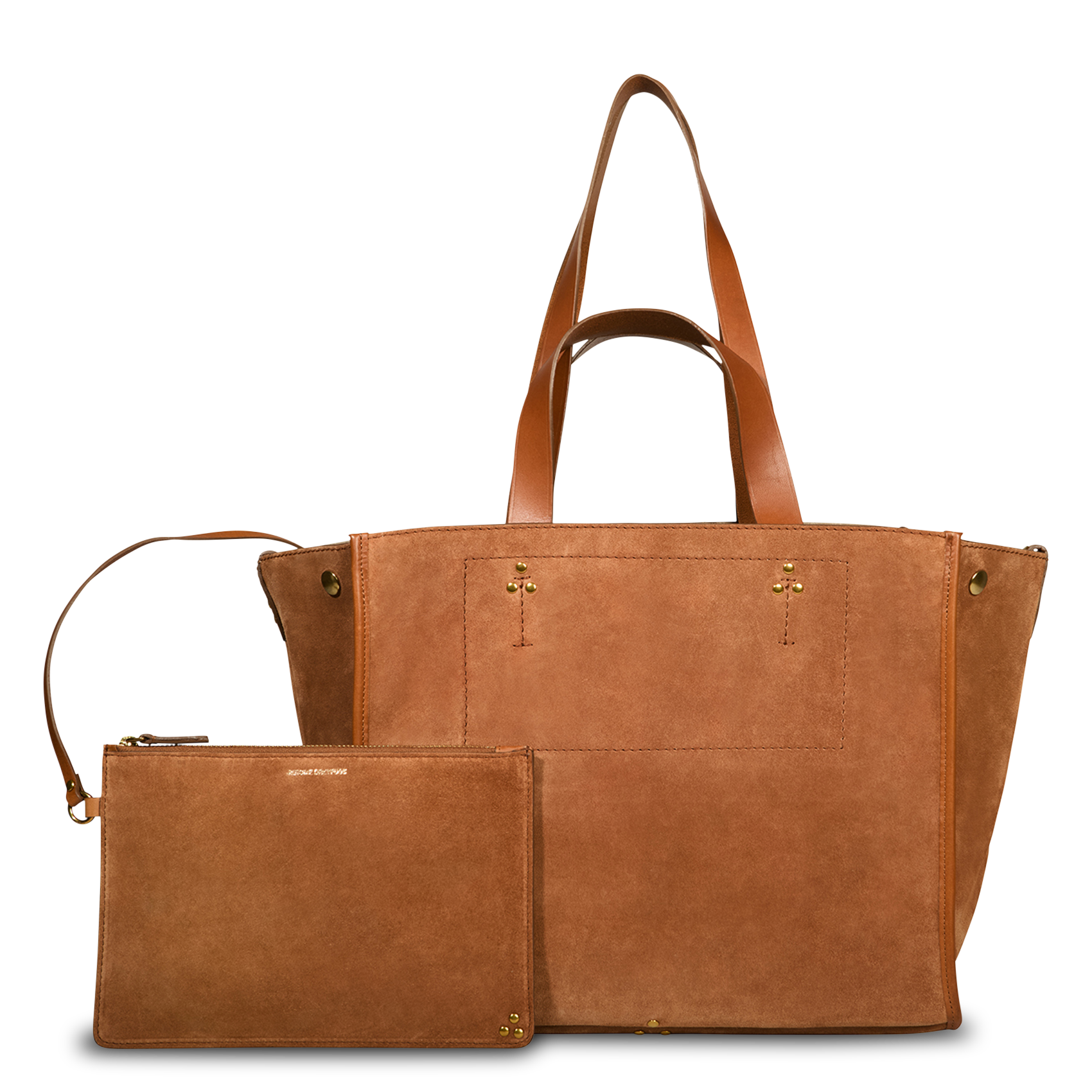 Leather tote bag JEROME DREYFUSS Brown
