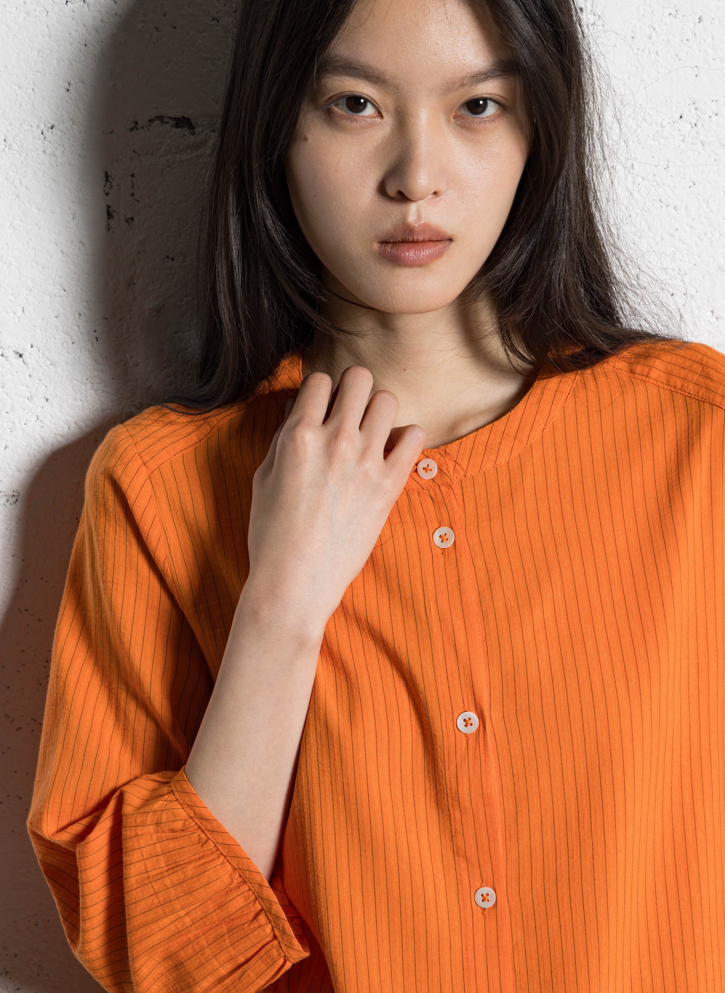 Gestreepte, katoenen top met ronde hals NICE THINGS Bruin