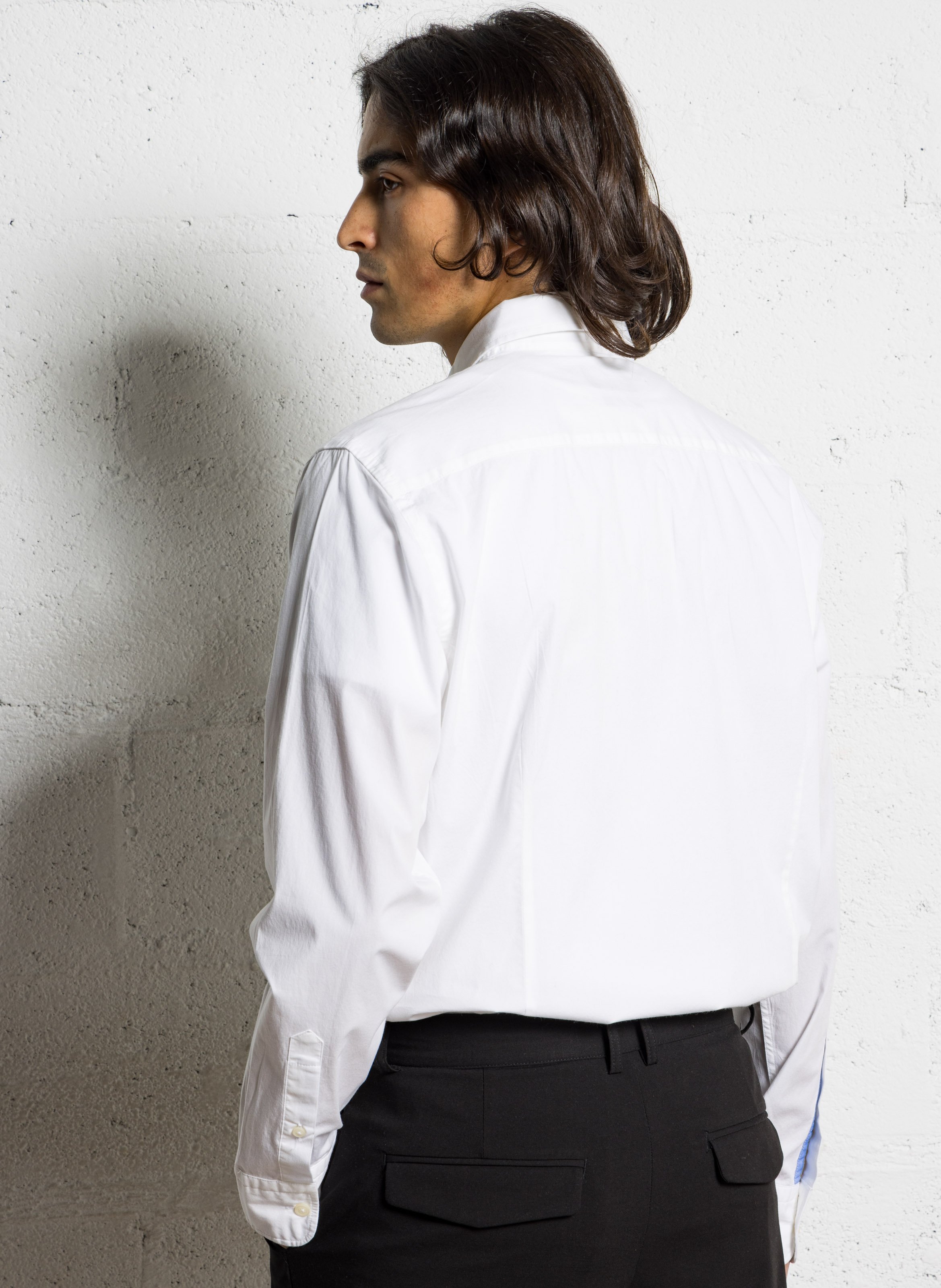Cotton and linen shirt with classic collar HACKETT White