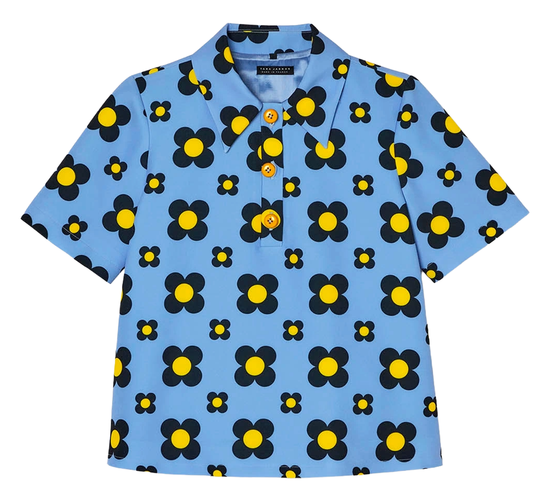 Top imprimée col classique TARA JARMON Bleu