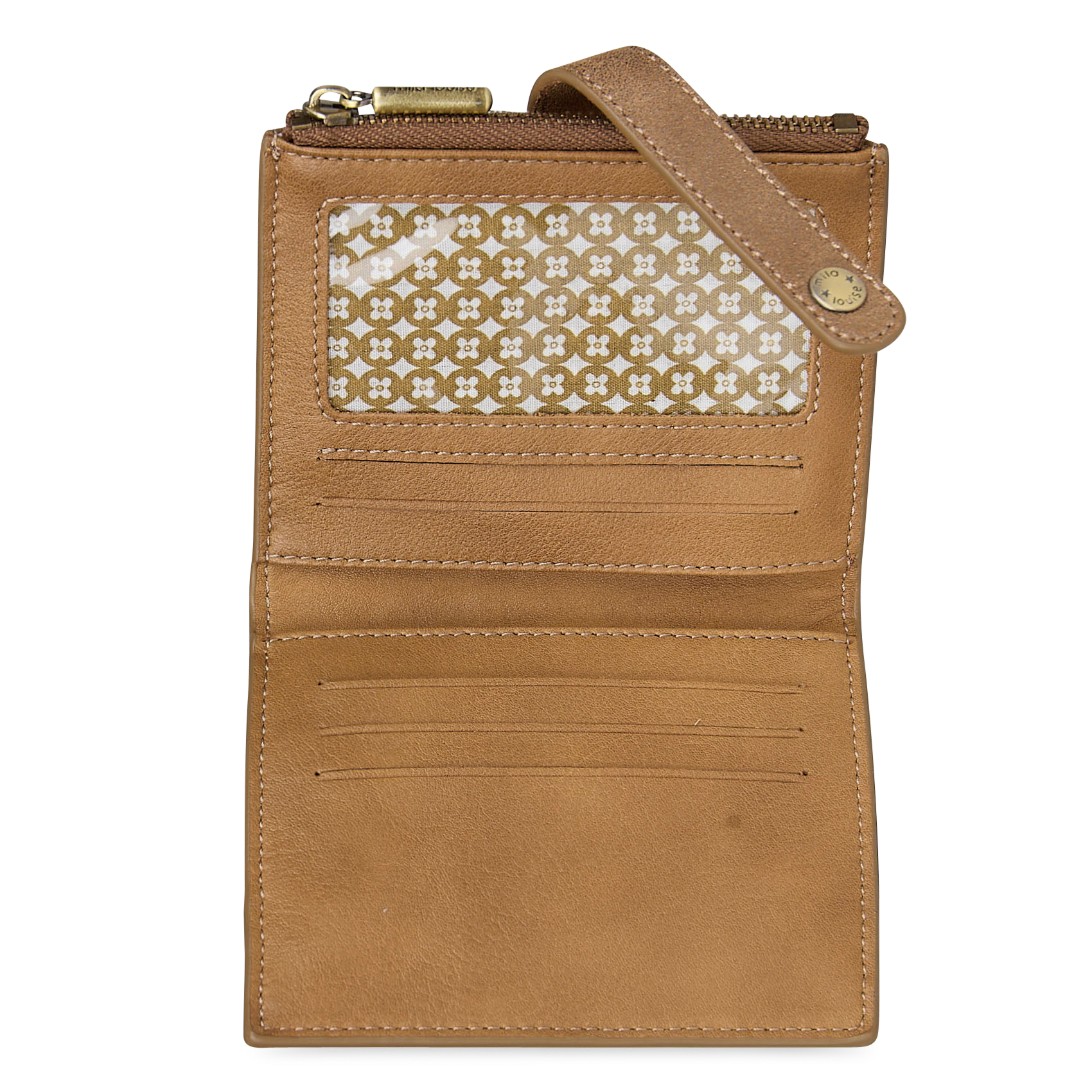 Leren portemonnee MILA LOUISE Bruin