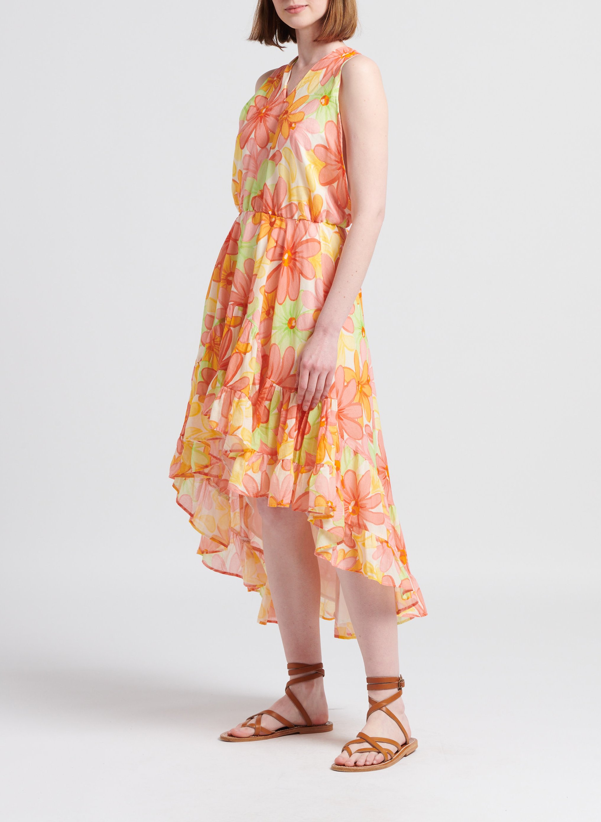 Robe asymétrique en coton SUNDRESS Jaune