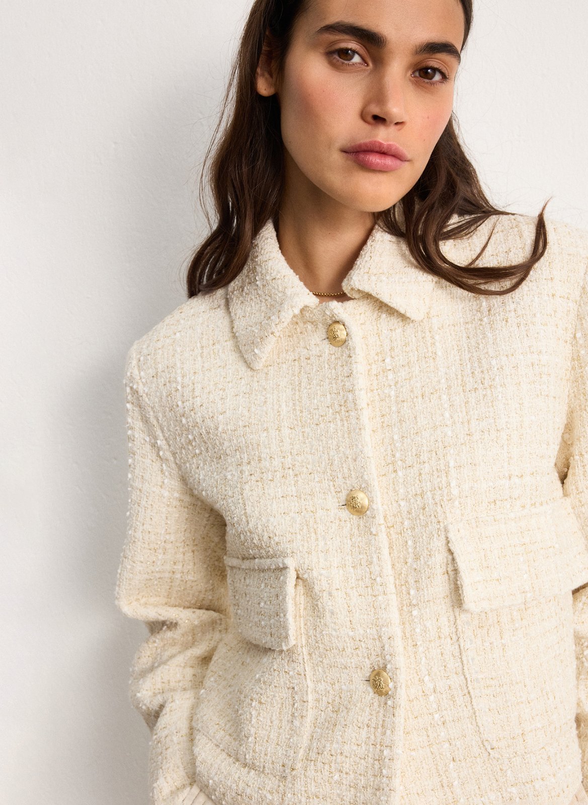 Blouson aus Baumwoll-Mix mit klassischem Kragen PABLO Beige