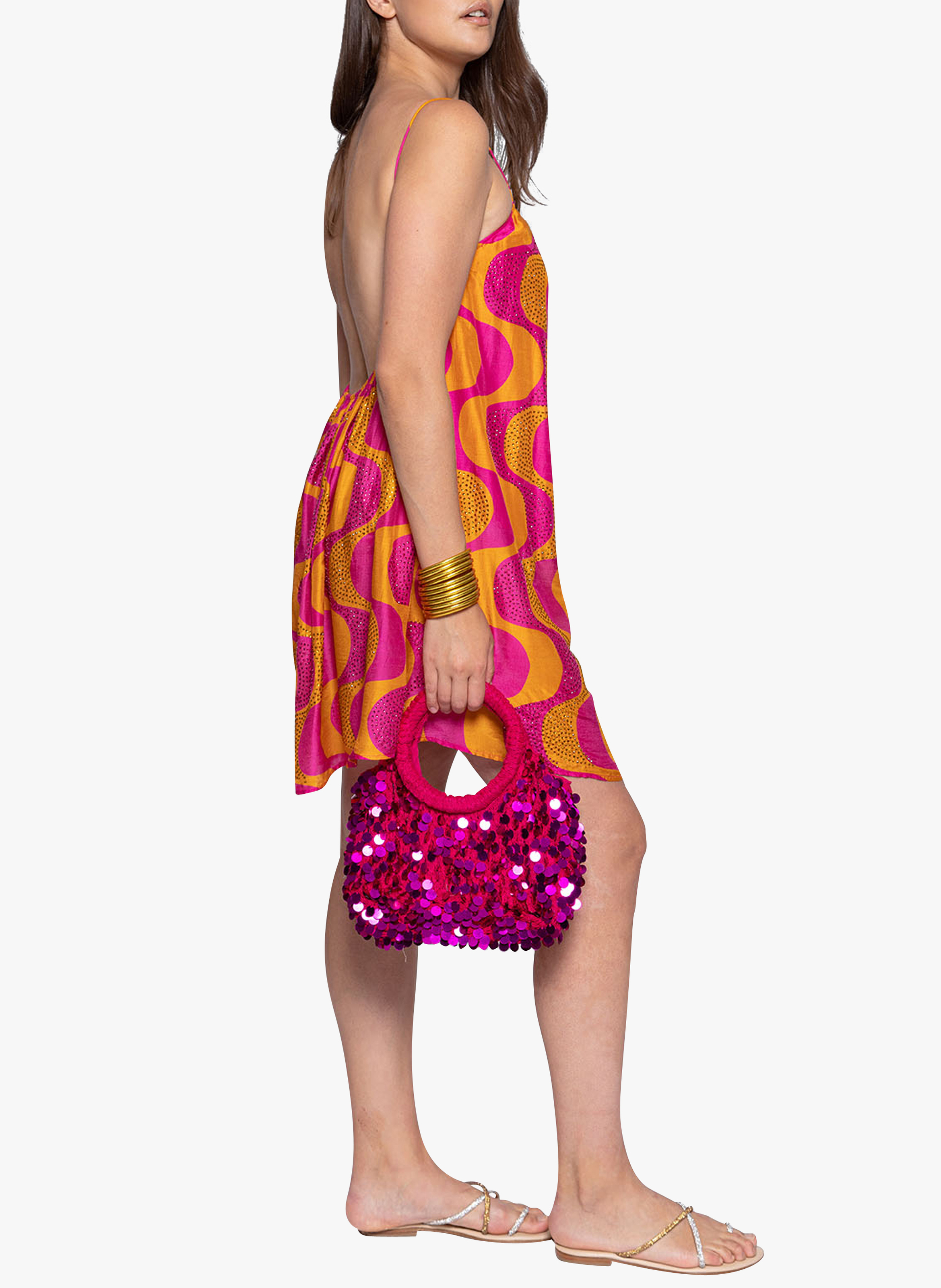 Robe courte ample à imprimé SUNDRESS Orange