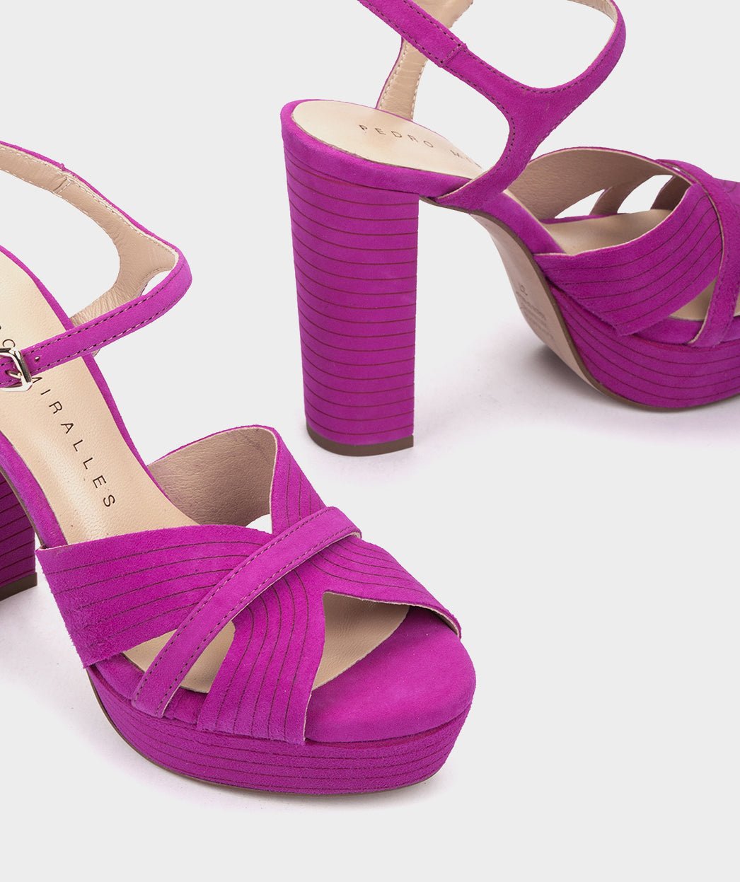 Alice heeled leather sandals PEDRO MIRALLES Purple