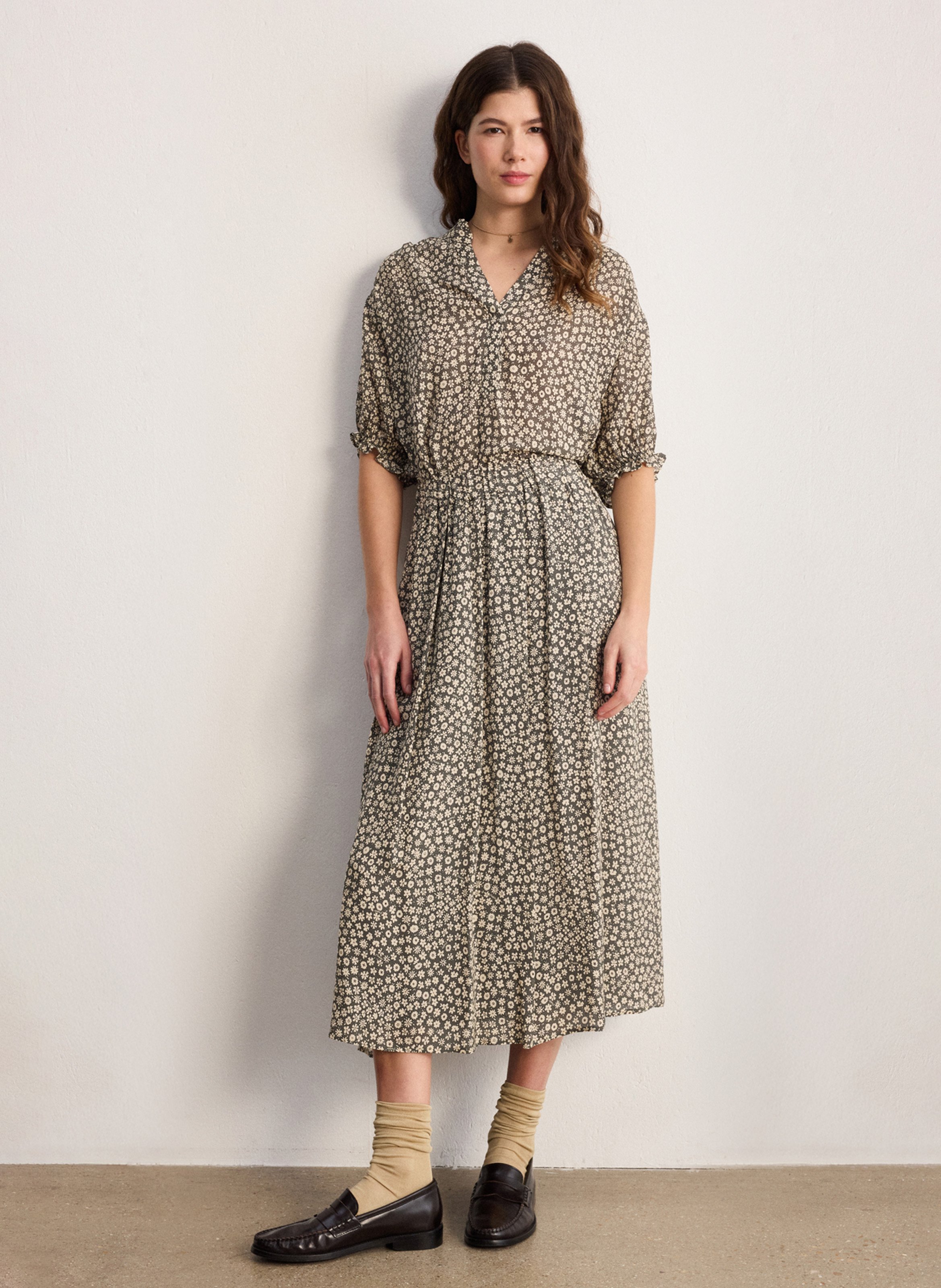 Long printed skirt PABLO Khaki