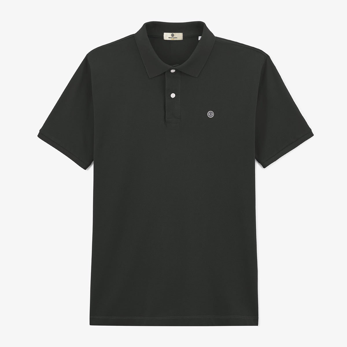 Short-sleeved cotton piqué knit polo SERGE BLANCO Grey