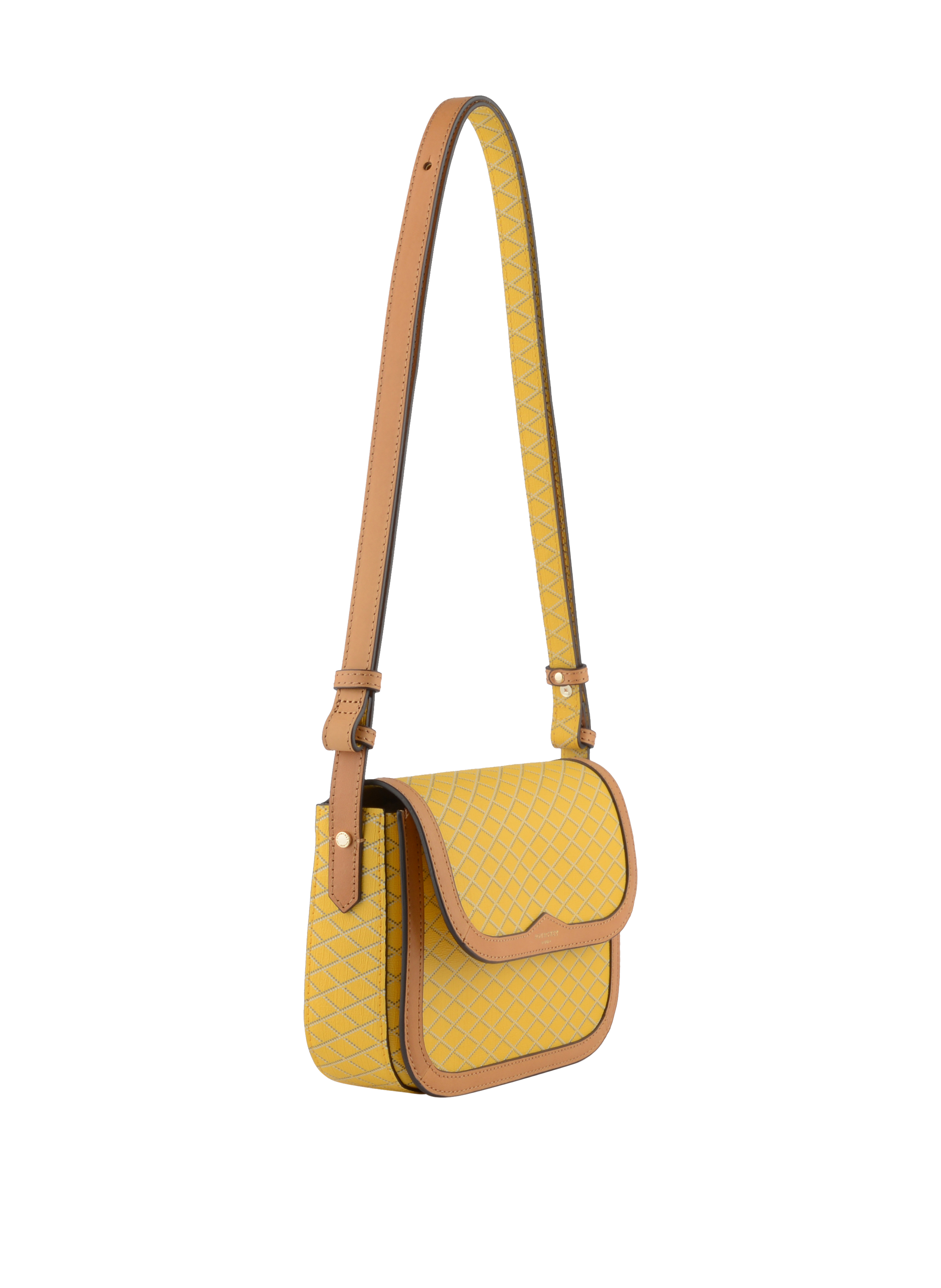 Coated canvas shoulder bag POURCHET Yellow