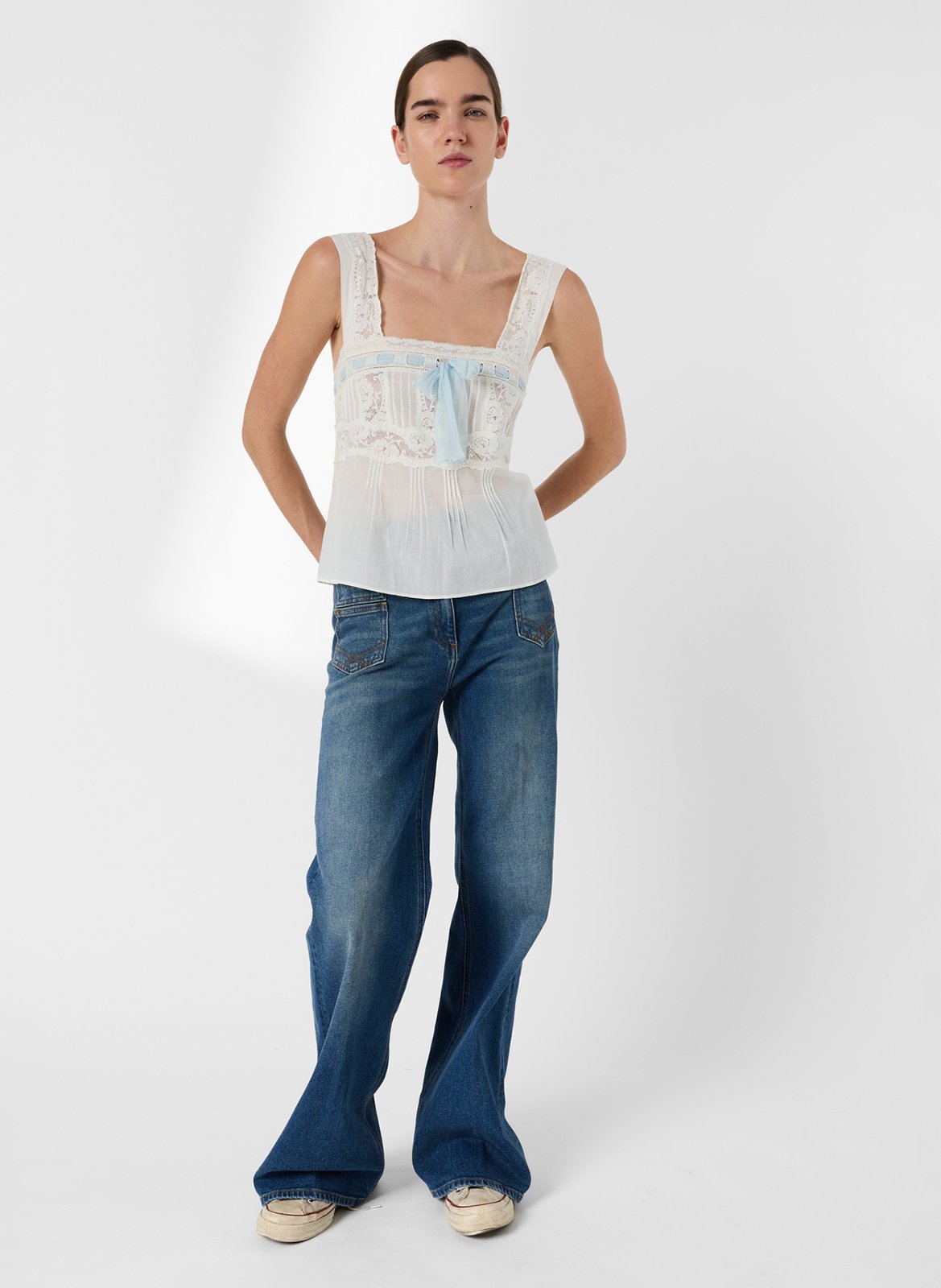 Mouwloze kanten top GERARD DAREL Beige