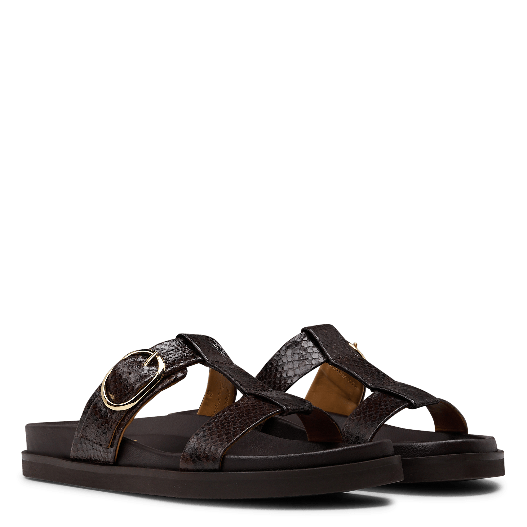 Platte, leren instappers BOBBIES Bruin